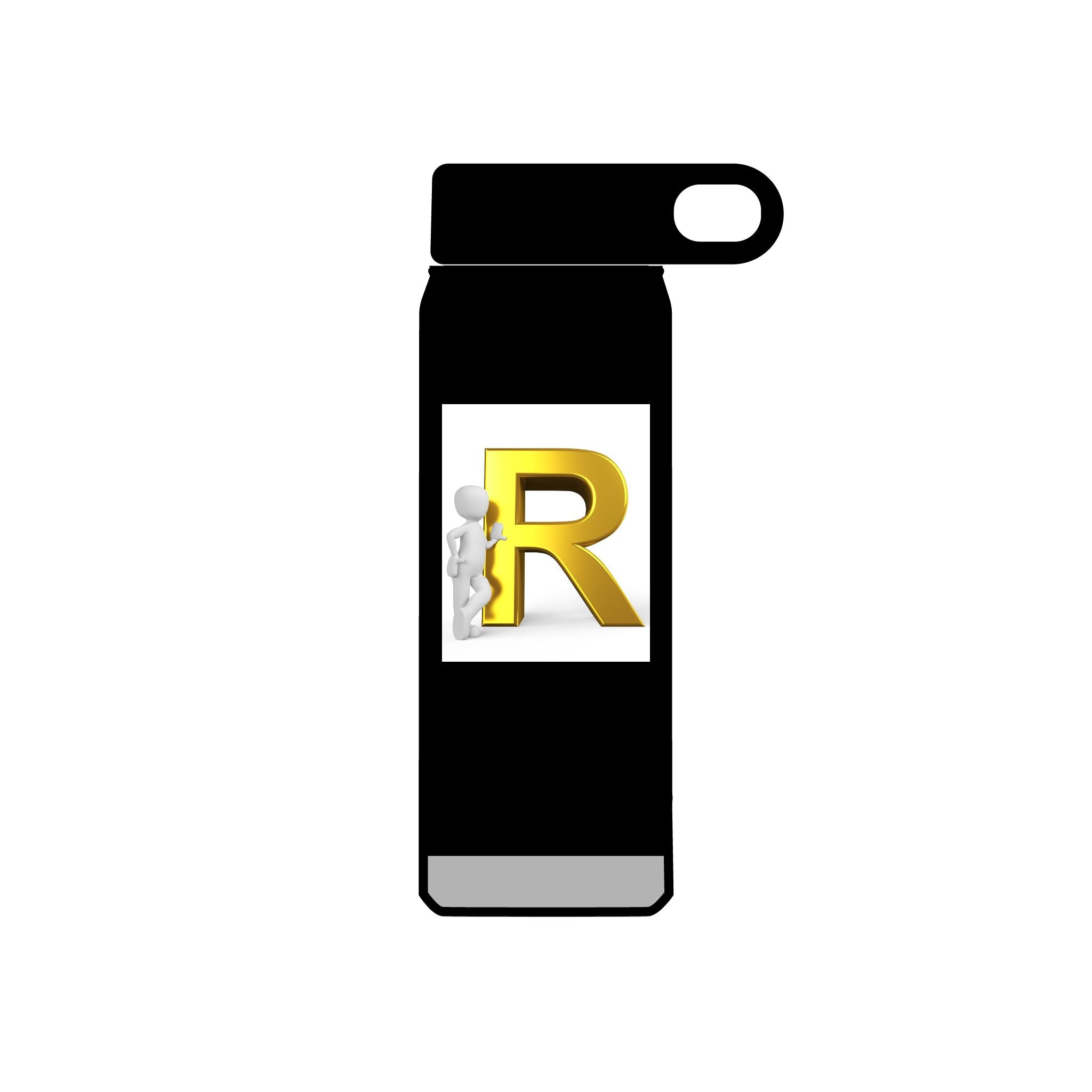 Gold Letter R Monogram Water Bottle | 20oz Initial Bottle