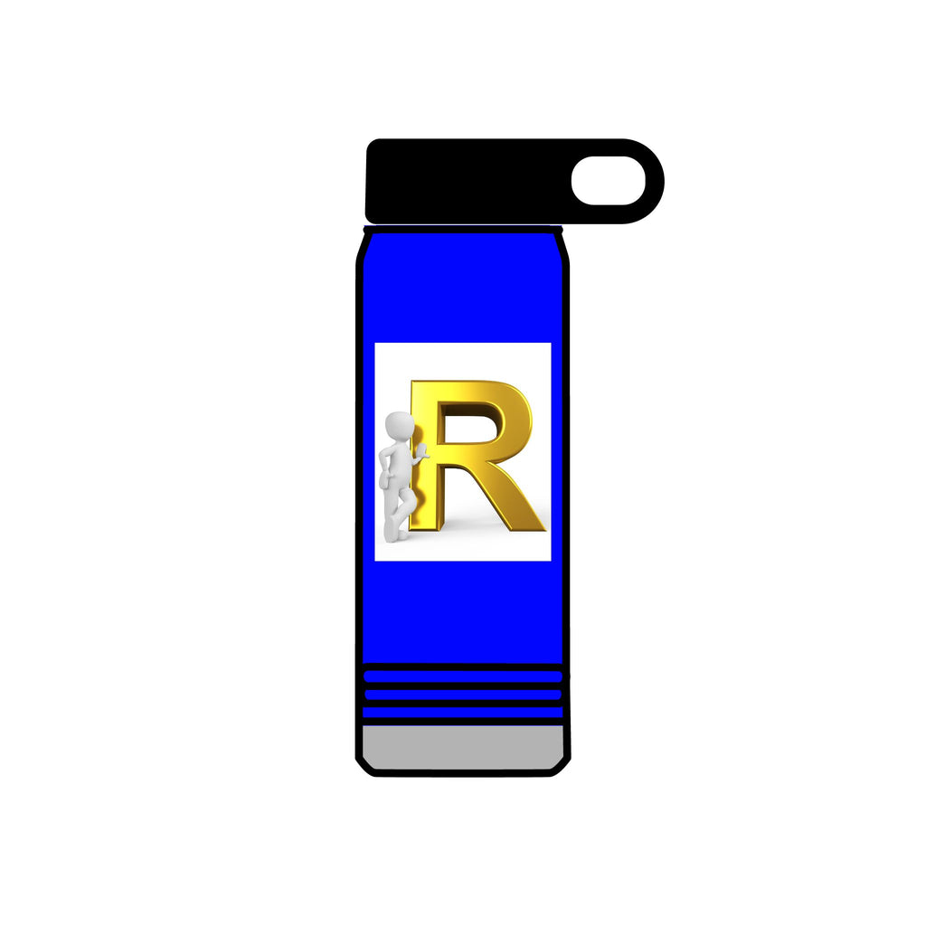 Gold Letter R Monogram Water Bottle | 20oz Initial Bottle