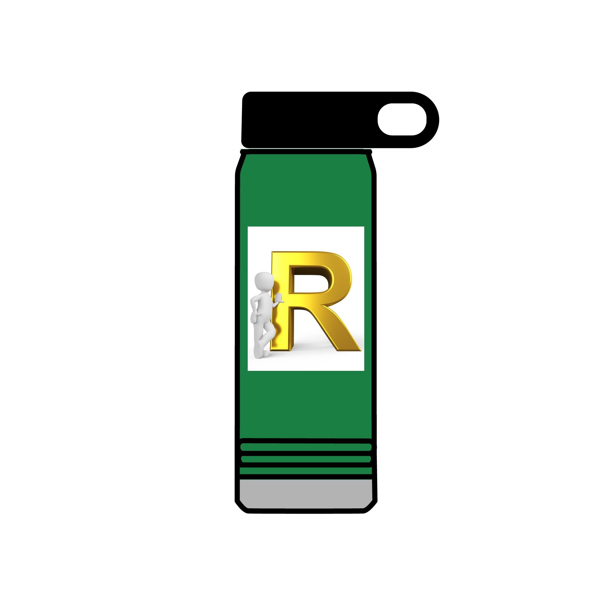 Gold Letter R Monogram Water Bottle | 20oz Initial Bottle