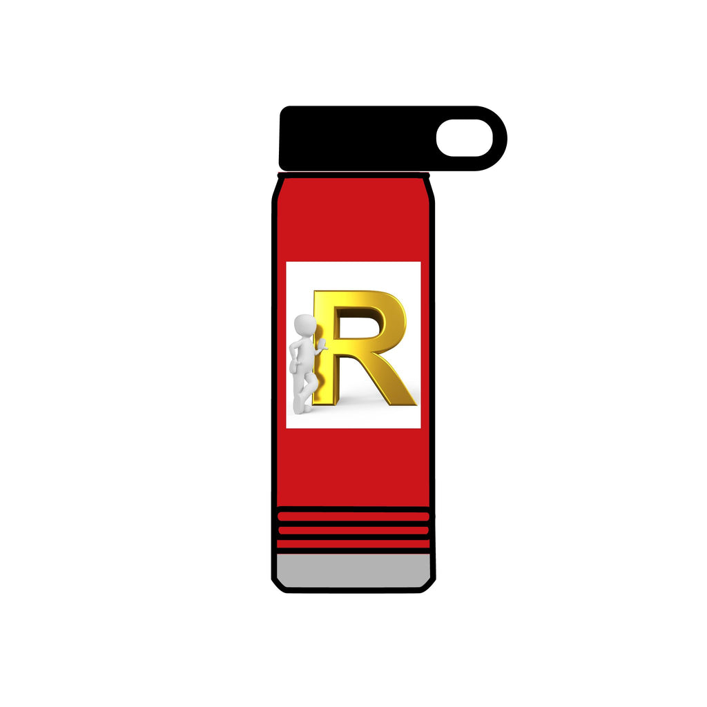 Gold Letter R Monogram Water Bottle | 20oz Initial Bottle