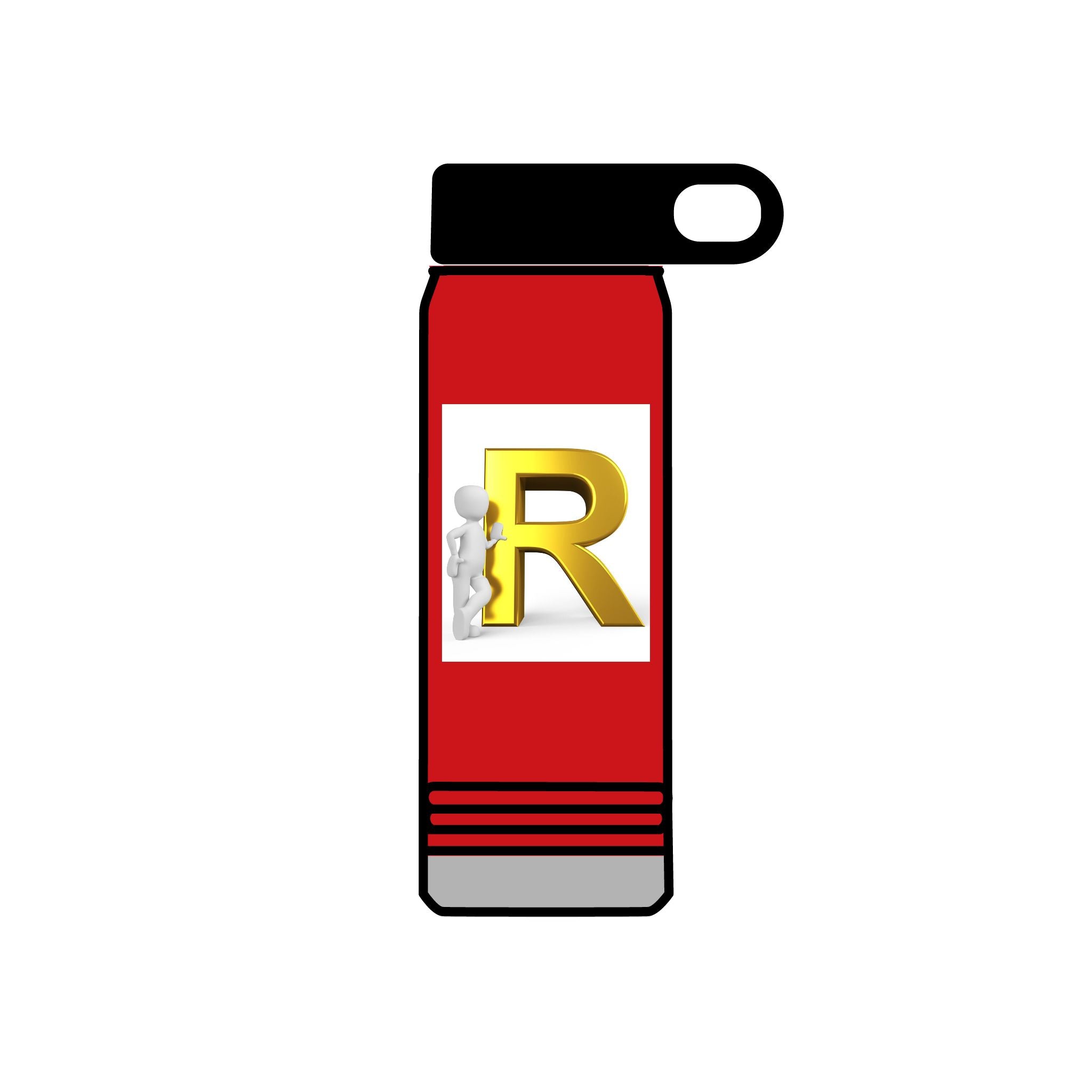 Gold Letter R Monogram Water Bottle | 20oz Initial Bottle