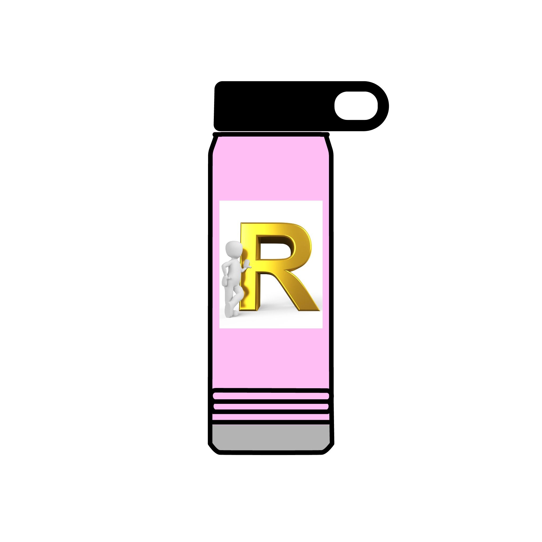 Gold Letter R Monogram Water Bottle | 20oz Initial Bottle