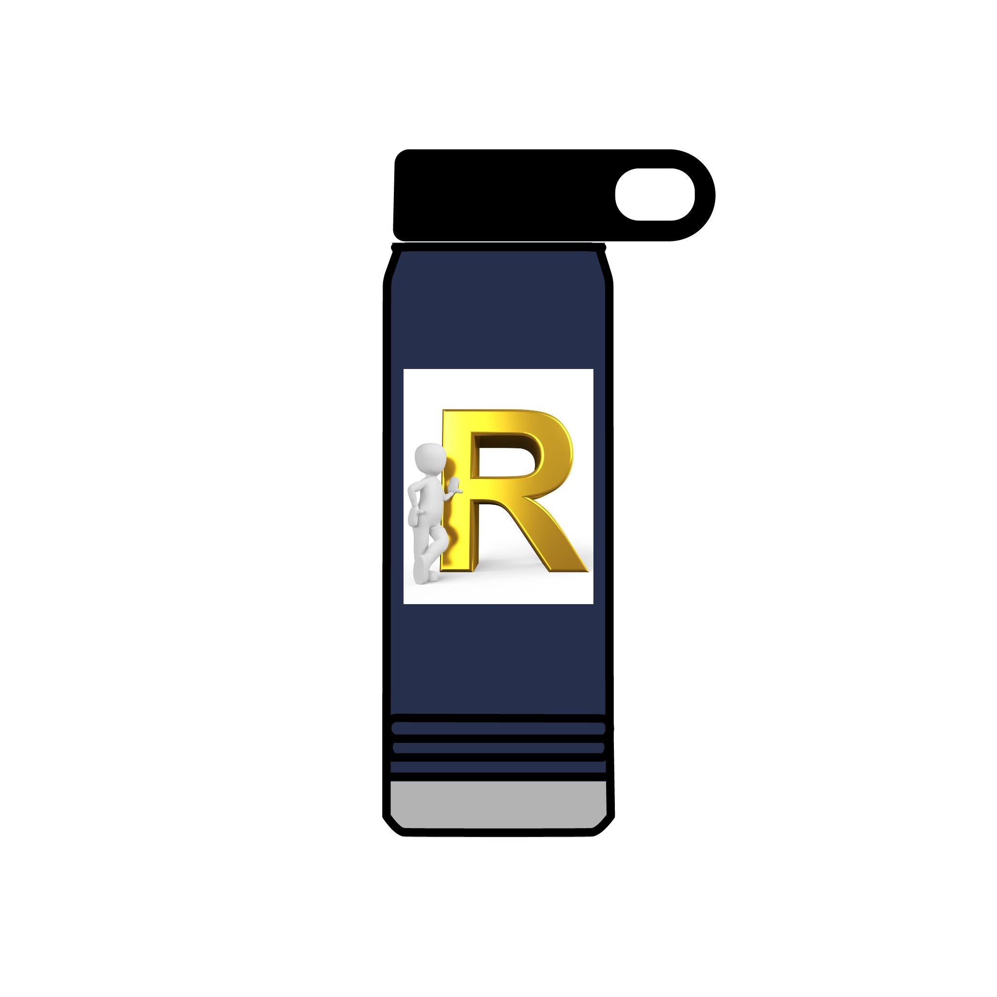 Gold Letter R Monogram Water Bottle | 20oz Initial Bottle