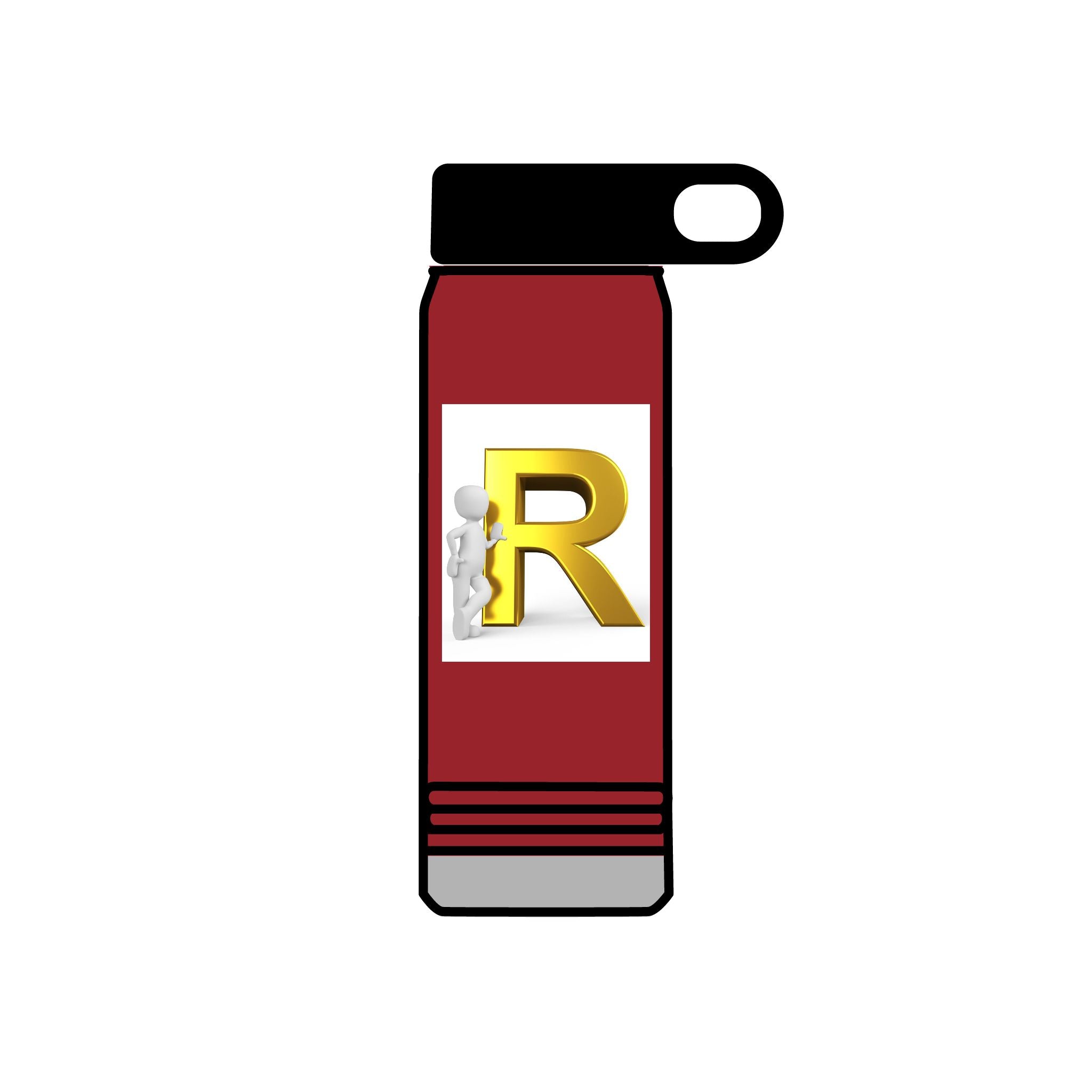 Gold Letter R Monogram Water Bottle | 20oz Initial Bottle