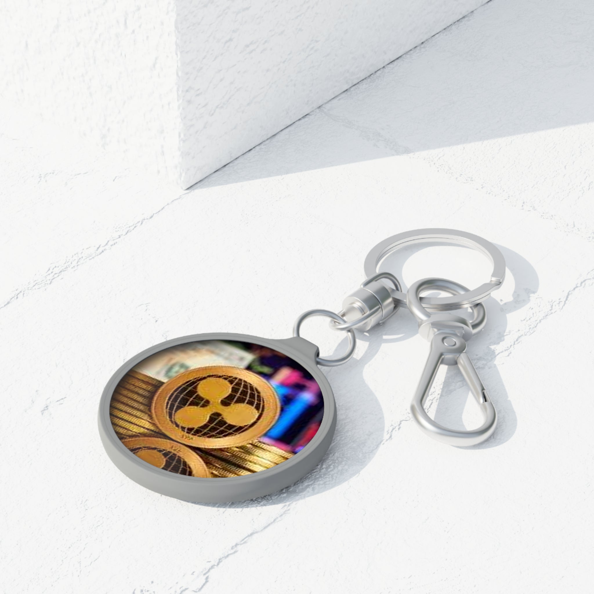 Ripple Crypto Coin Keyring Tag | XRP Cryptocurrency Keychain