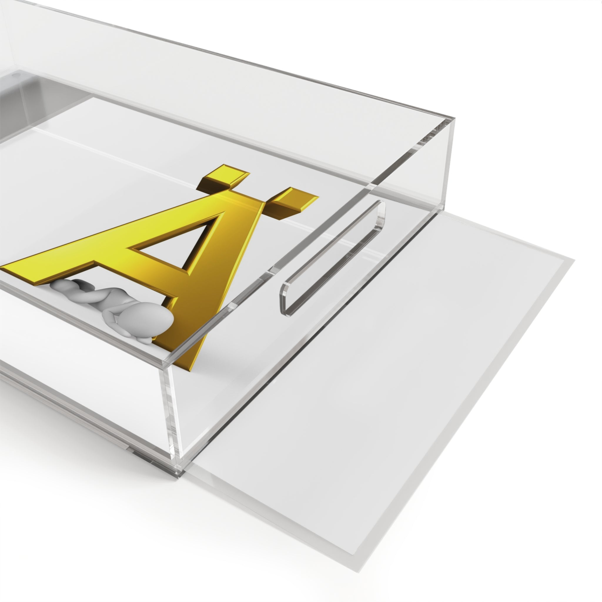 Gold 3D Letter Ä Acrylic Serving Tray | Monogram Initial Decor