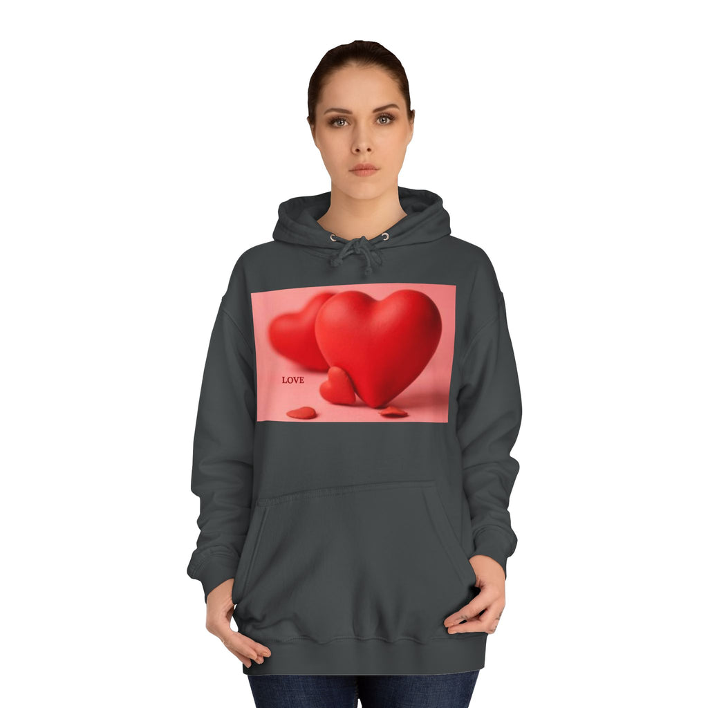 Cute 3D Heart Illustration Hoodie | Love Graphic Pullover