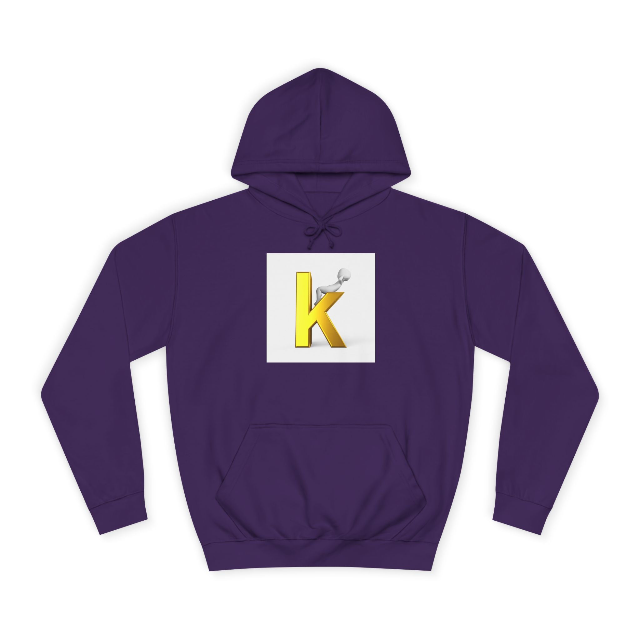 Gold 3D Letter K Hoodie | Monogram Initial K Sweatshirt