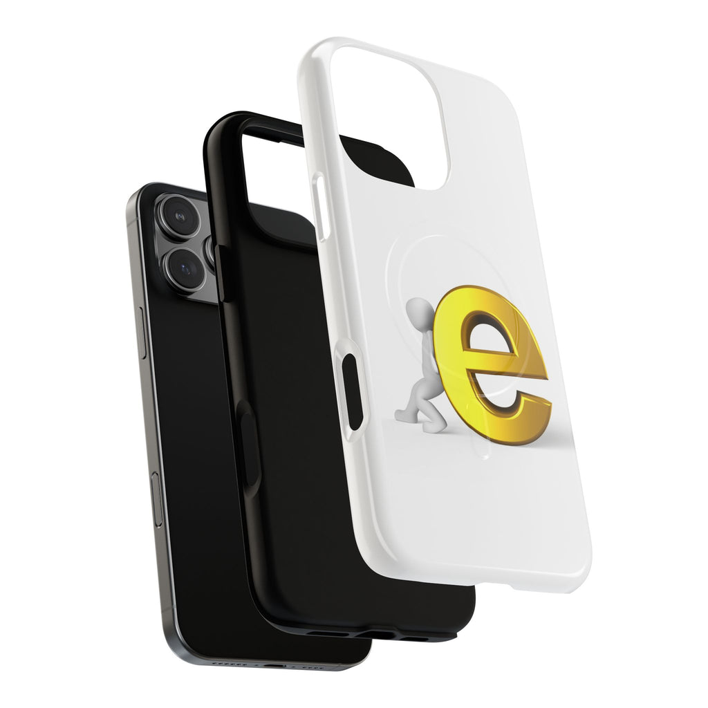 3D Gold Letter E Phone Case | Tough Magnetic Case