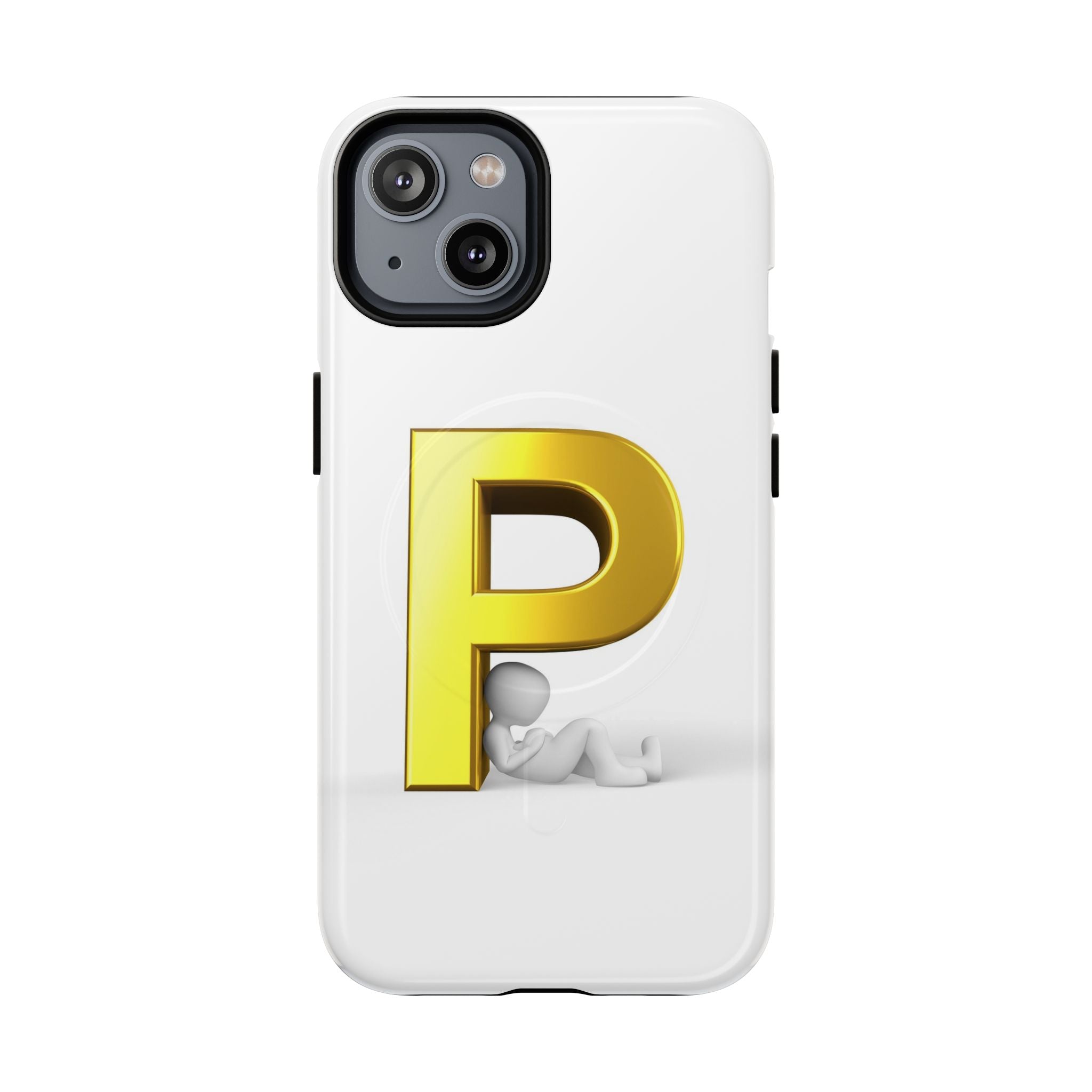 Coque de Téléphone Monogramme Lettre P Dorée | Coque Magnétique Robuste