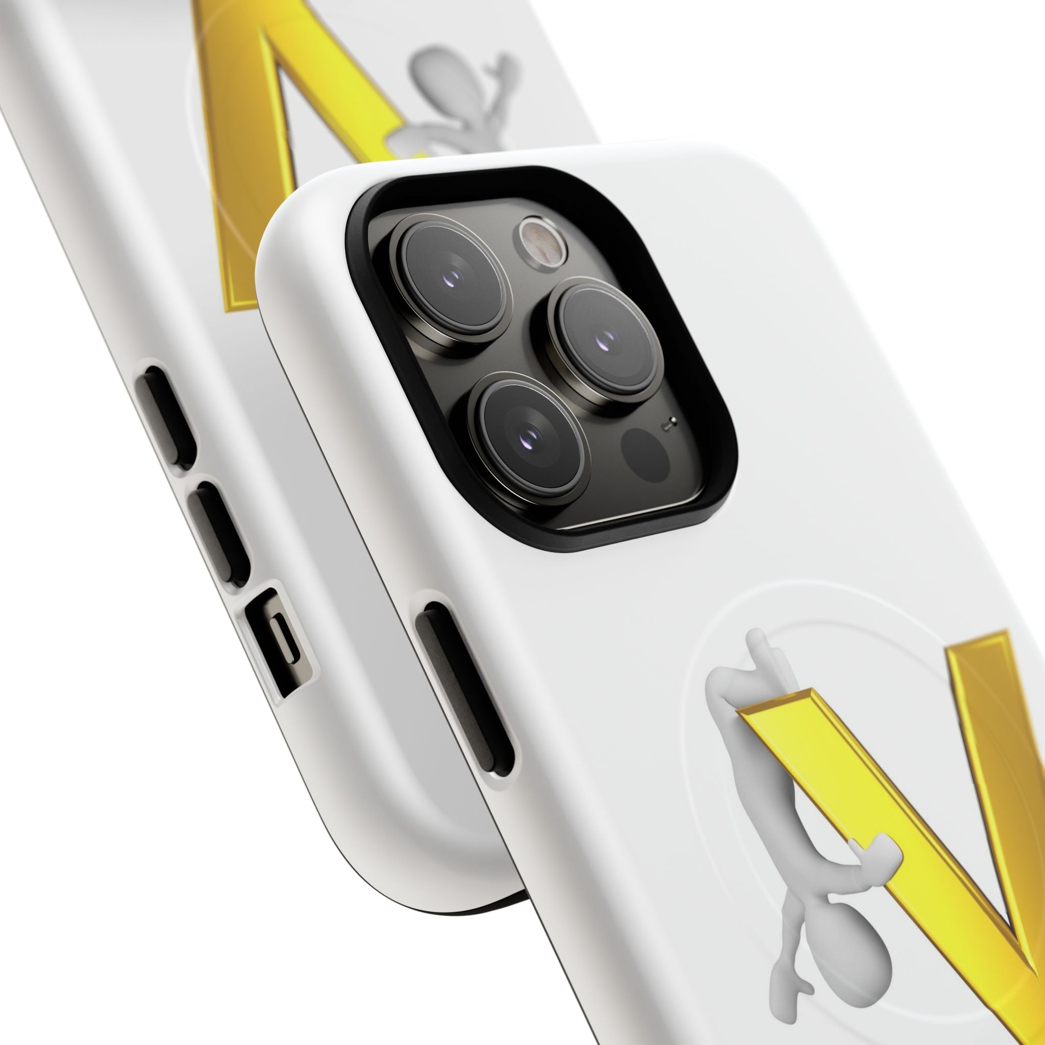 3D Yellow V Letter Phone Case Tough Magnetic Case | Monogram V iPhone Cover