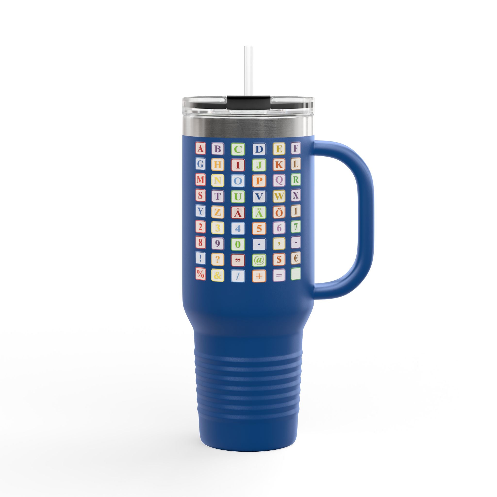 Pastel Baby Blocks Alphabet, Travel Mug