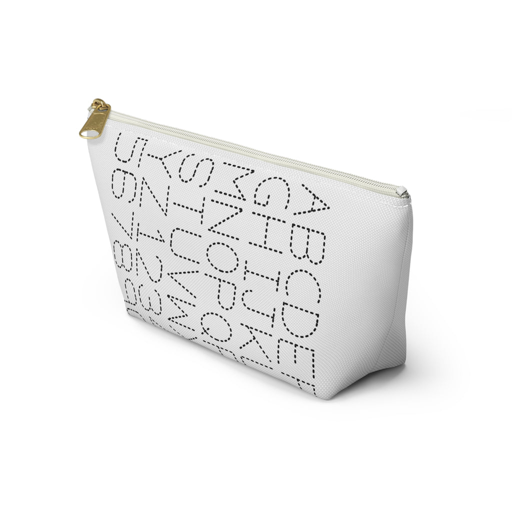Dotted Alphabet & Numbers Accessory Pouch | T-Bottom Zip Bag