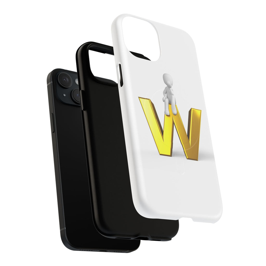 3D Stick Figure on Gold W Phone Case | Tough Magnetic Case
