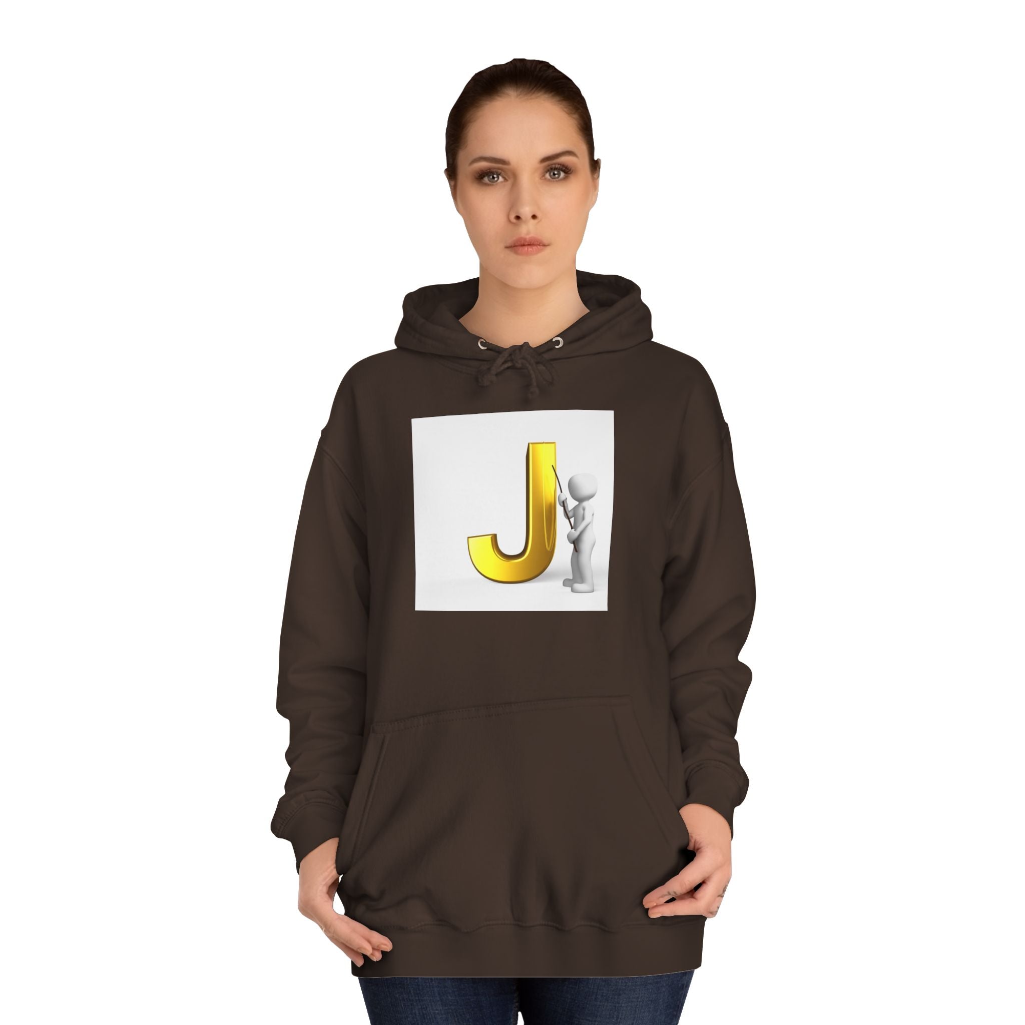 Golden Letter J Initial Hoodie | Monogram J Sweatshirt