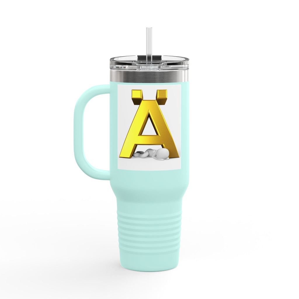 Gold 3D Letter A Mug | 40oz Insulated Travel Mug