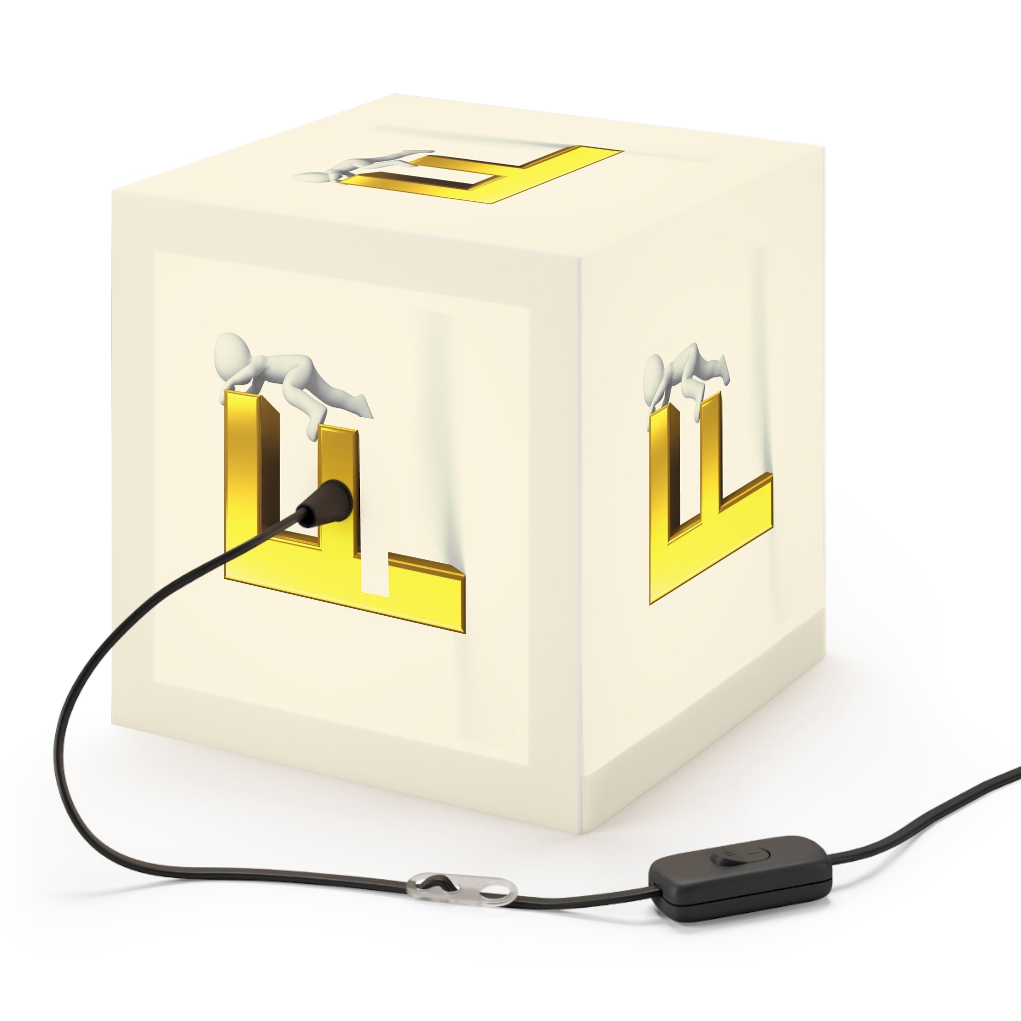 Climbing F Letter Light Cube Lamp | Alphabet Nightlight, Kids Room Decor