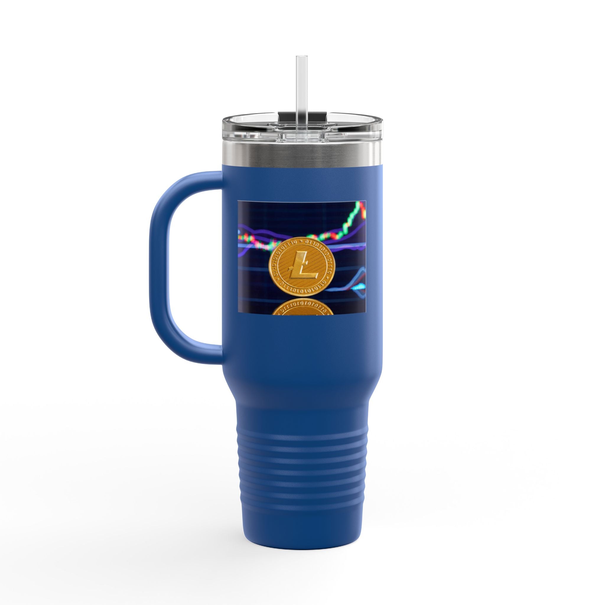 Litecoin Crypto Coin with Price Chart Tumbler | 40oz Insulated Travel Mug