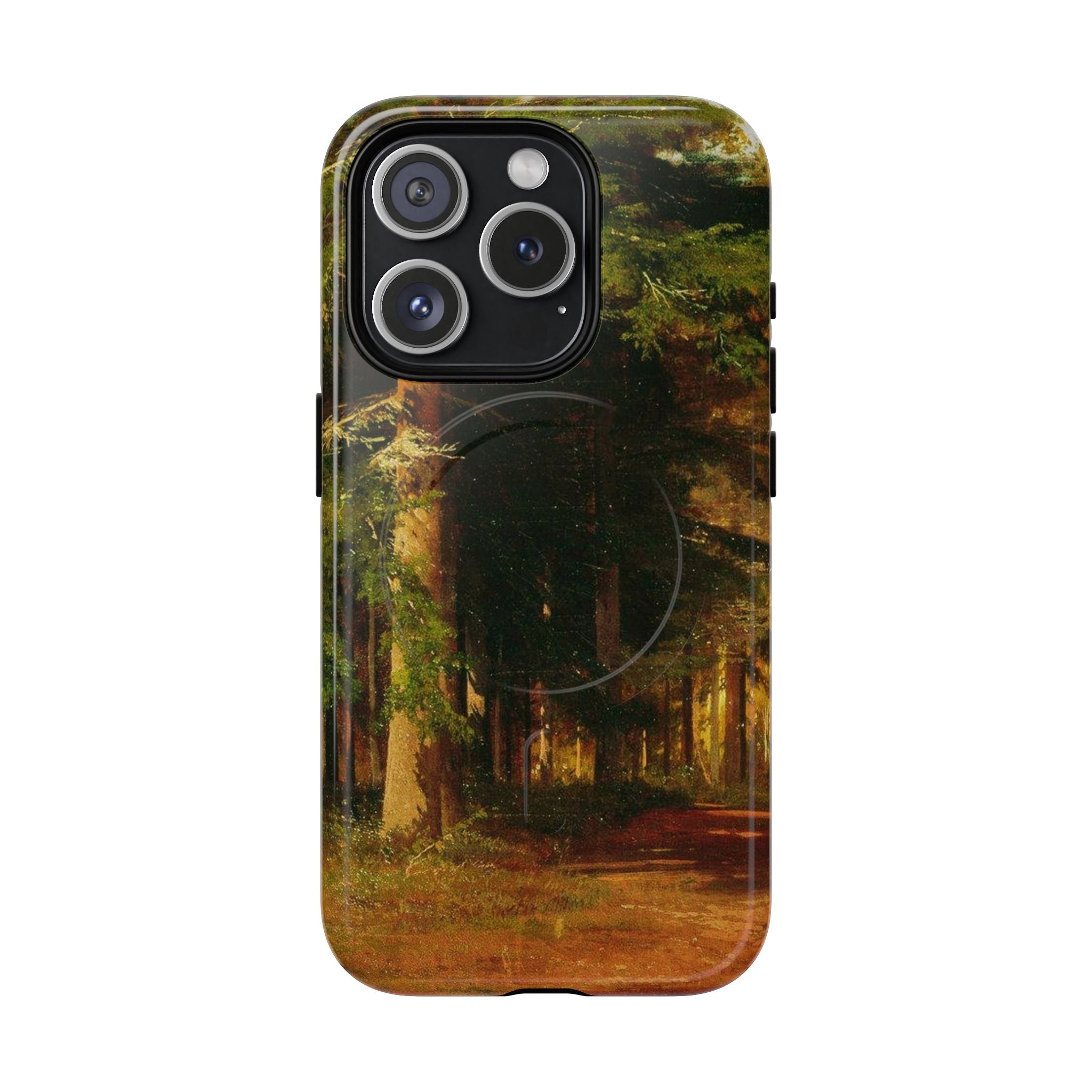 Coque de téléphone Chemin forestier d'automne | Coque magnétique robuste, illustration de paysage d'automne