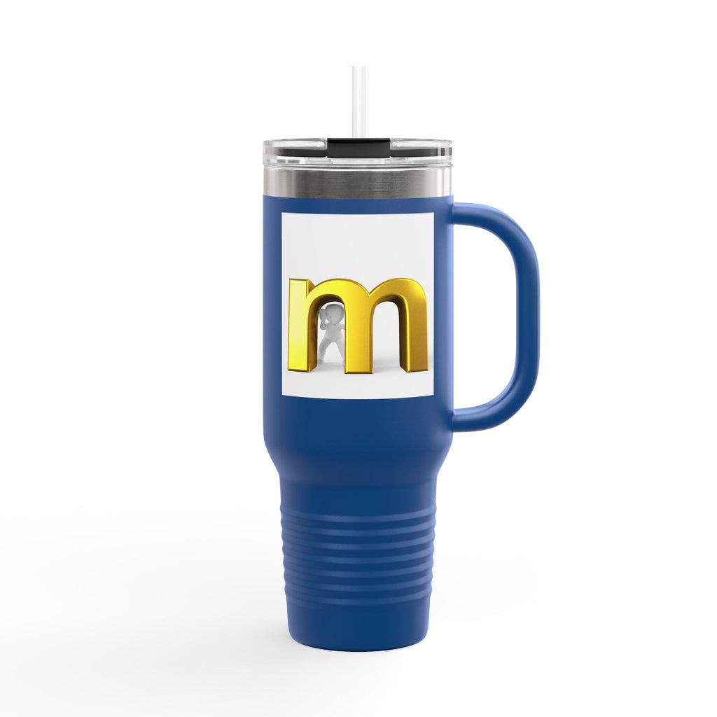 Gold 3D Letter M travel mug | Insulated 40oz Tumbler