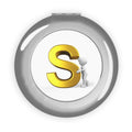 Gold Letter S monogram Compact Mirror | Initial S travel mirror