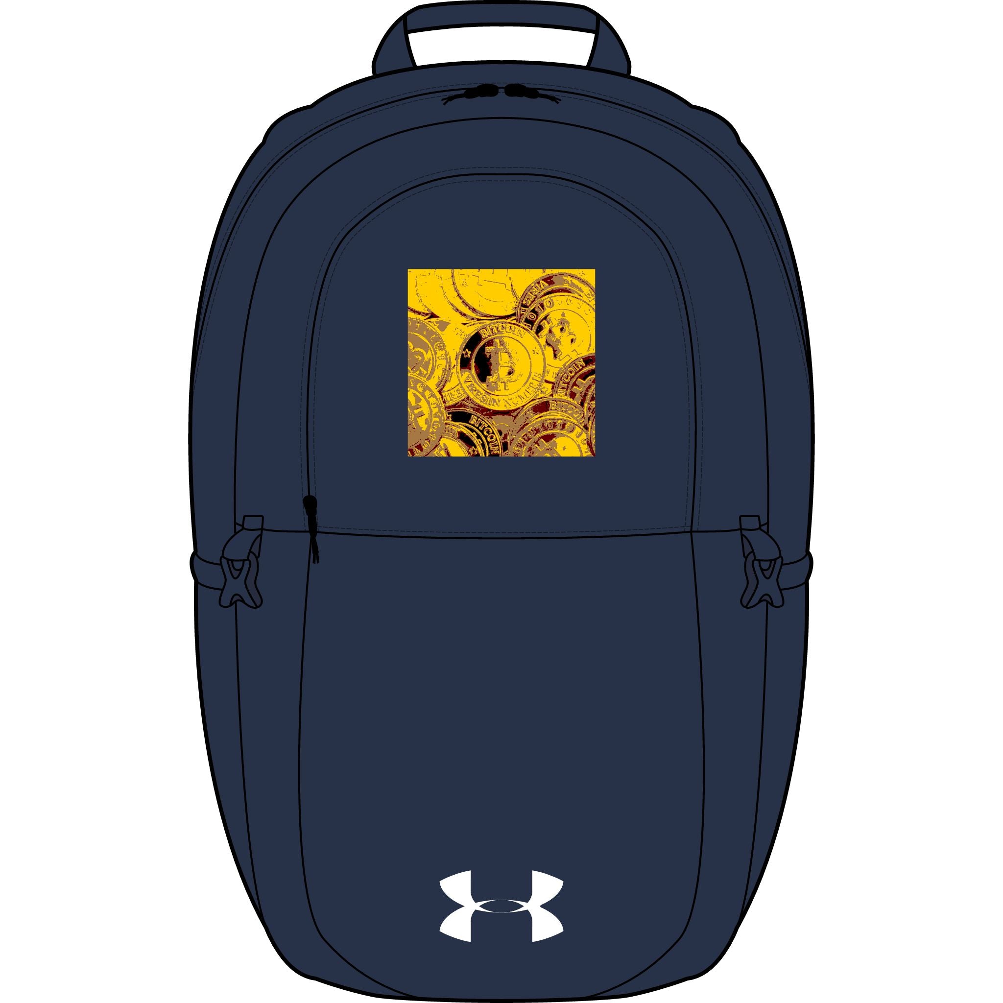Bitcoin Cryptocurrency Backpack | Embroidered Square Artwork