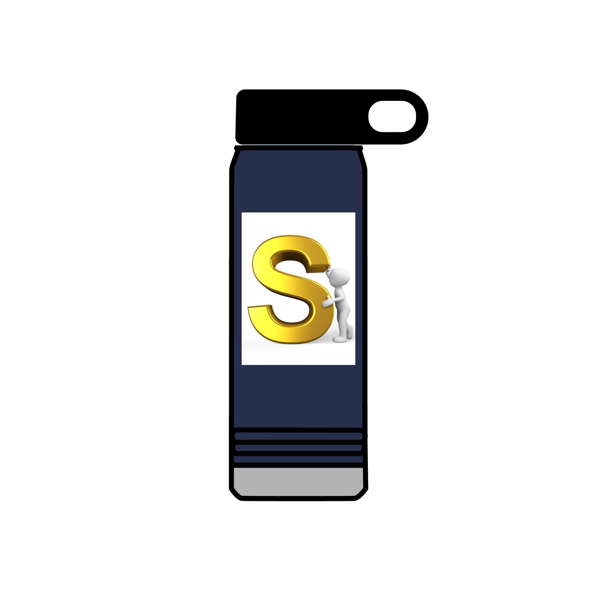Gold Letter S Monogram Water Bottle | 20oz