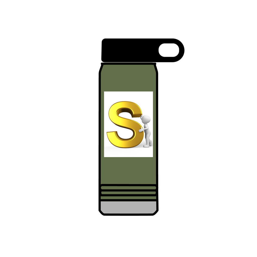 Gold Letter S Monogram Water Bottle | 20oz