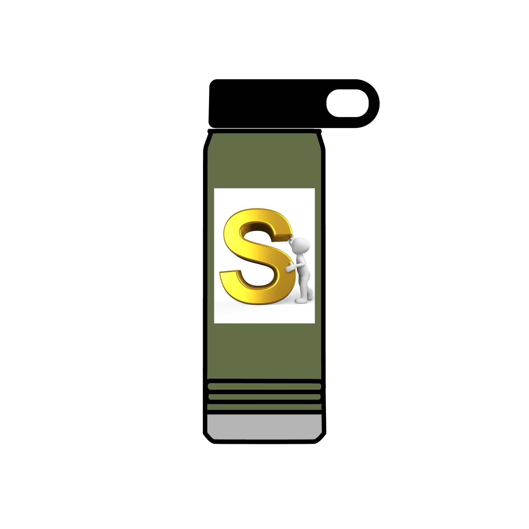 Gold Letter S Monogram Water Bottle | 20oz