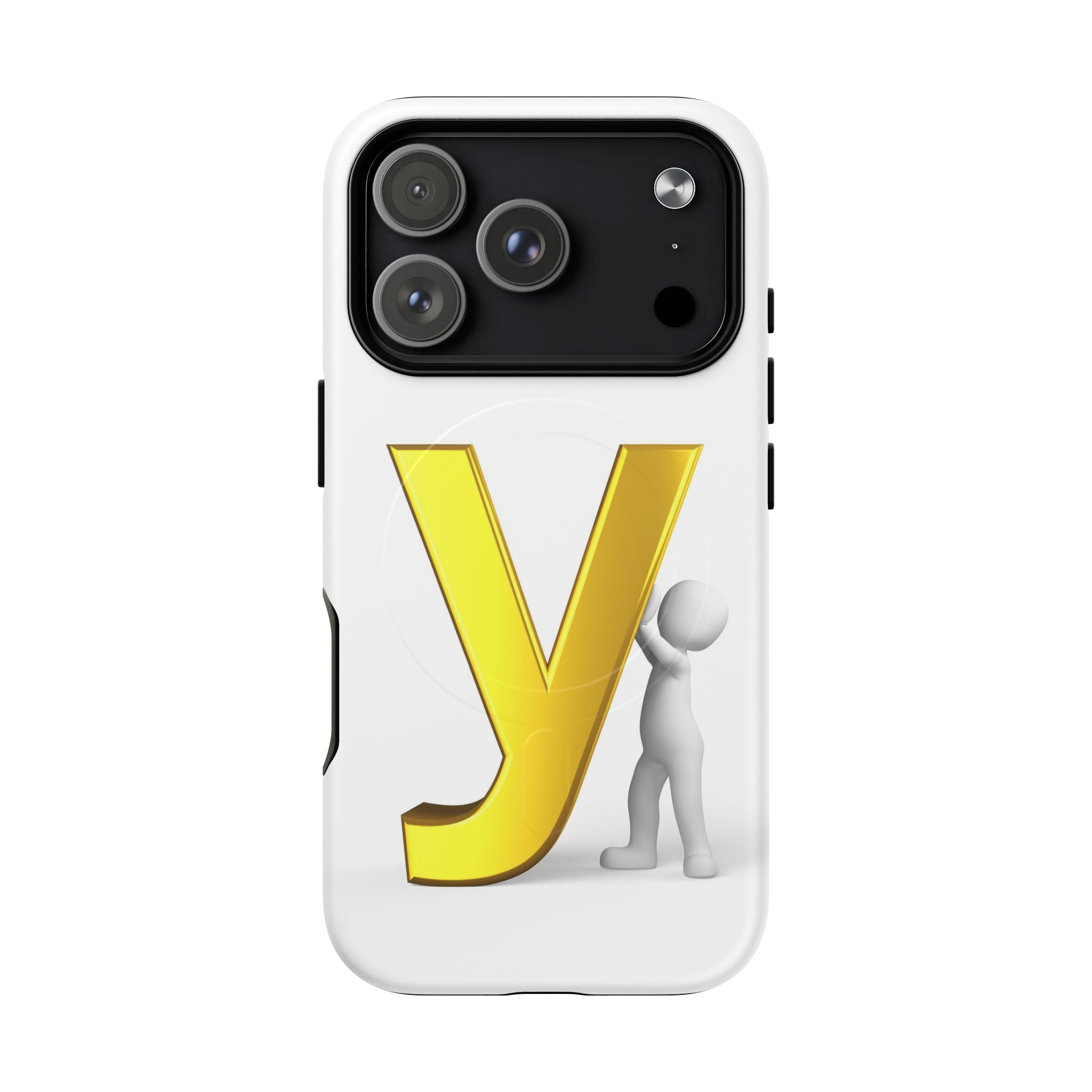 Coque de téléphone en or lettre Y | Coques magnétiques robustes