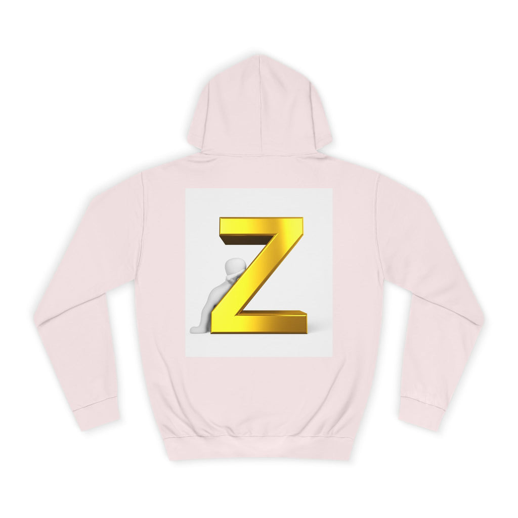 Gold 3D Letter Z Hoodie | Monogram Initial Sweatshirt