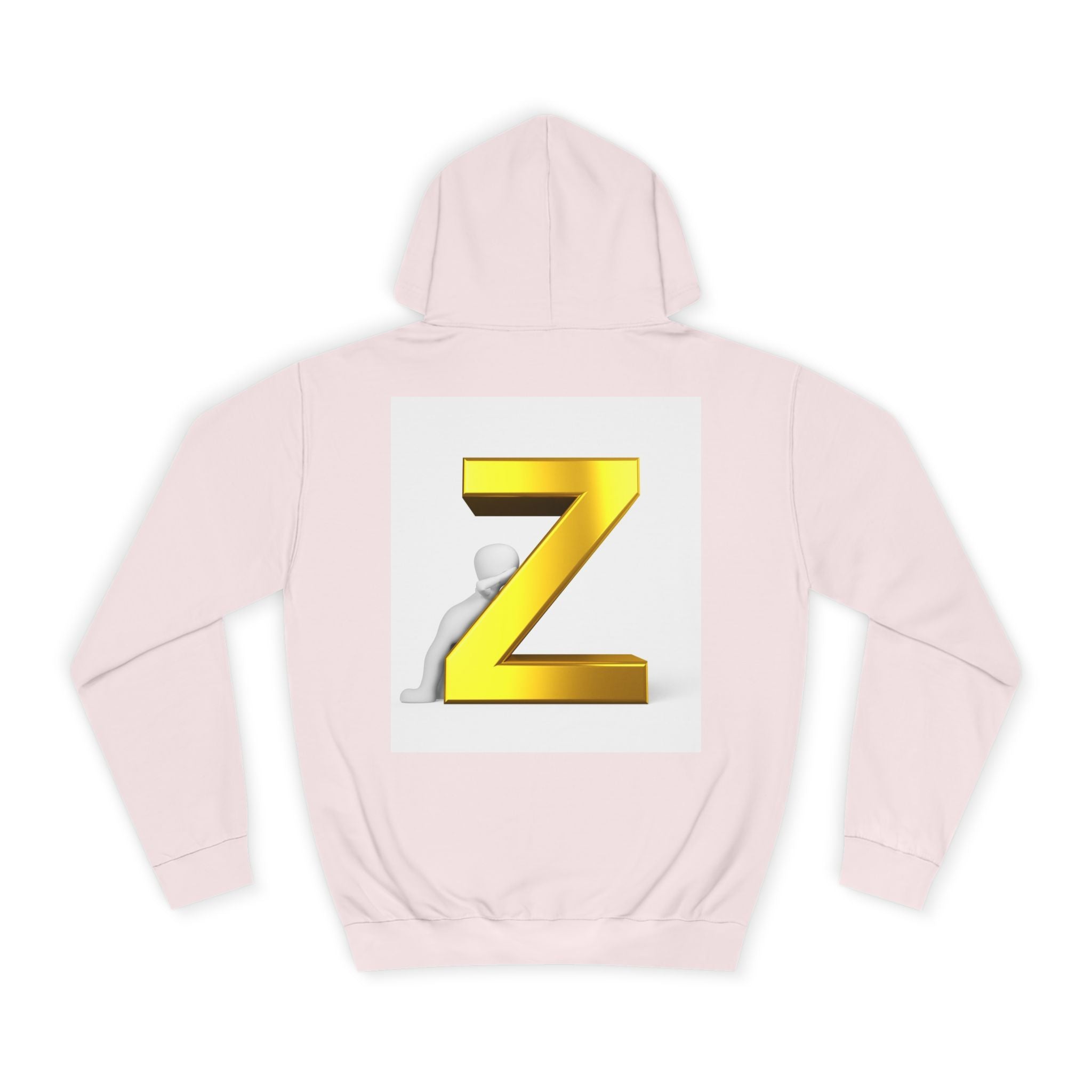 Gold 3D Letter Z Hoodie | Monogram Initial Sweatshirt