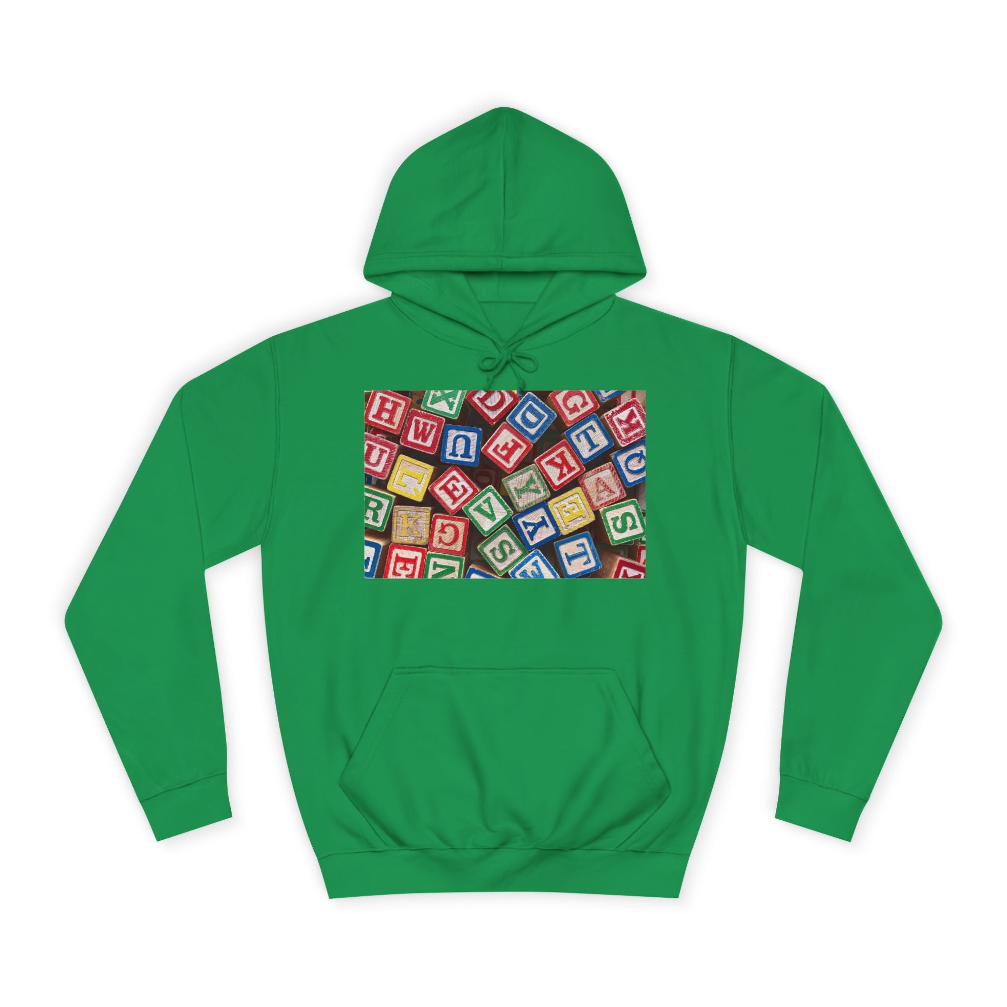Sweat à capuche Blocs de l'Alphabet Colorés | Motif Blocs de Lettres pour Enfants
