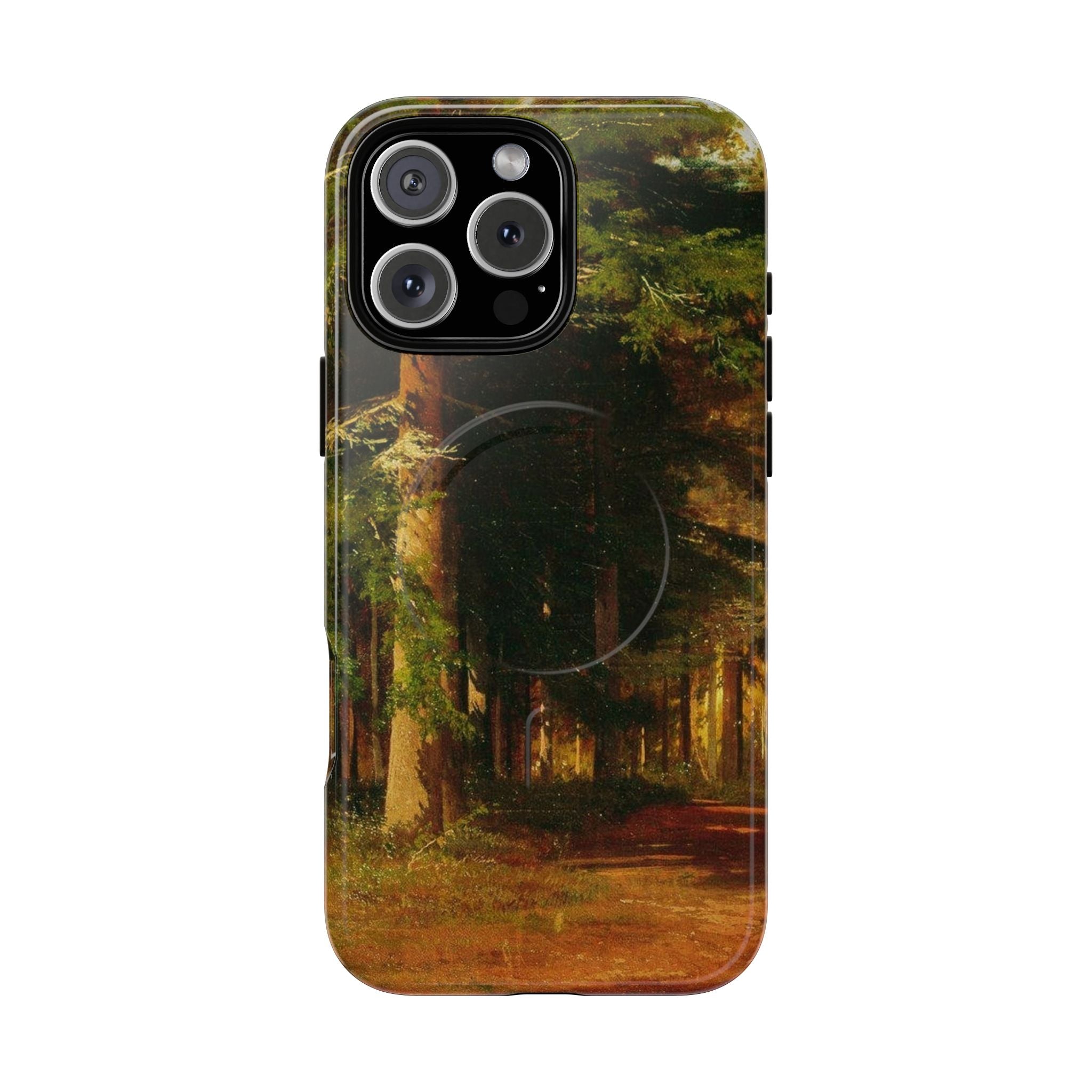 Coque de téléphone Chemin forestier d'automne | Coque magnétique robuste, illustration de paysage d'automne