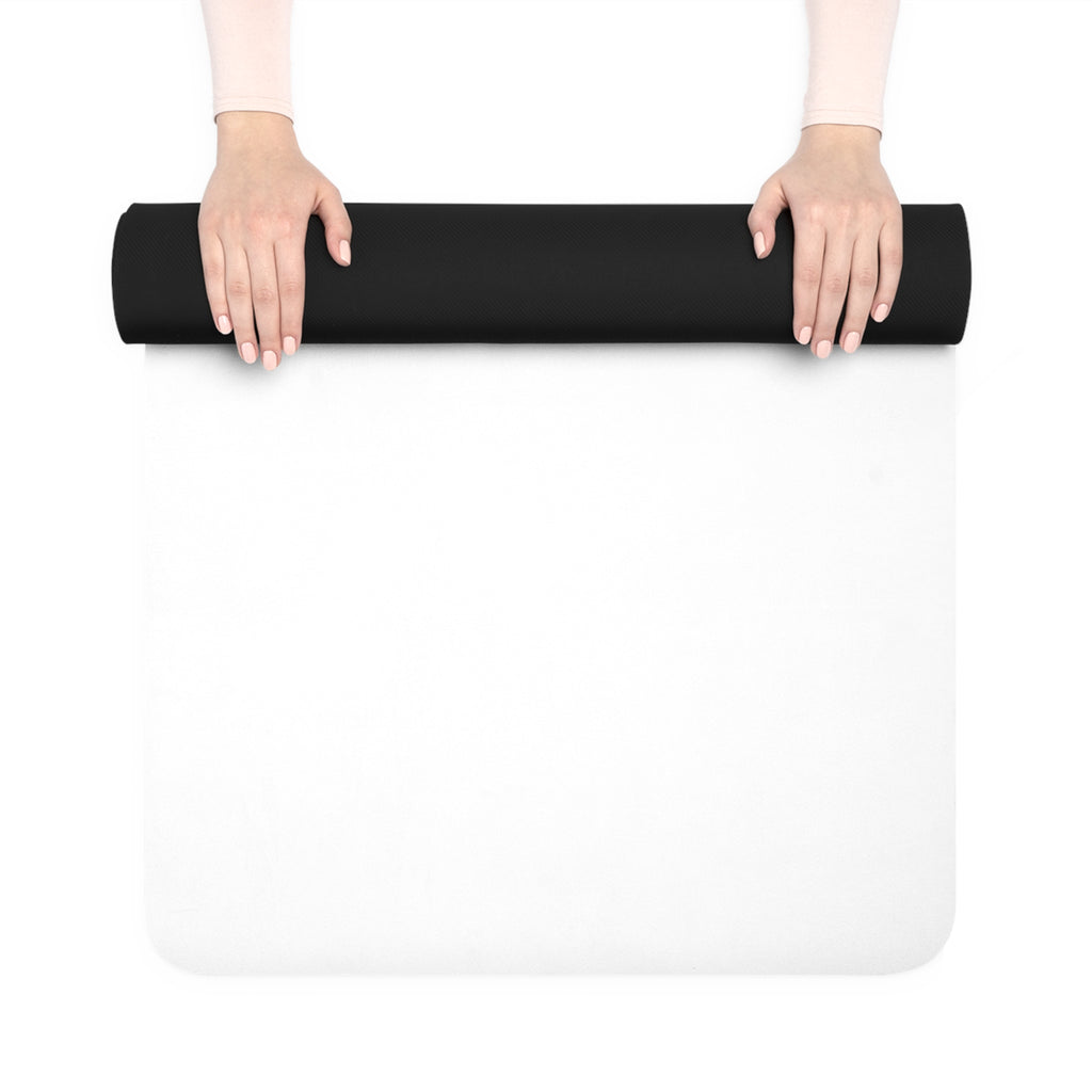 3D Figure Leaning on Gold O Letter Rubber Yoga Mat