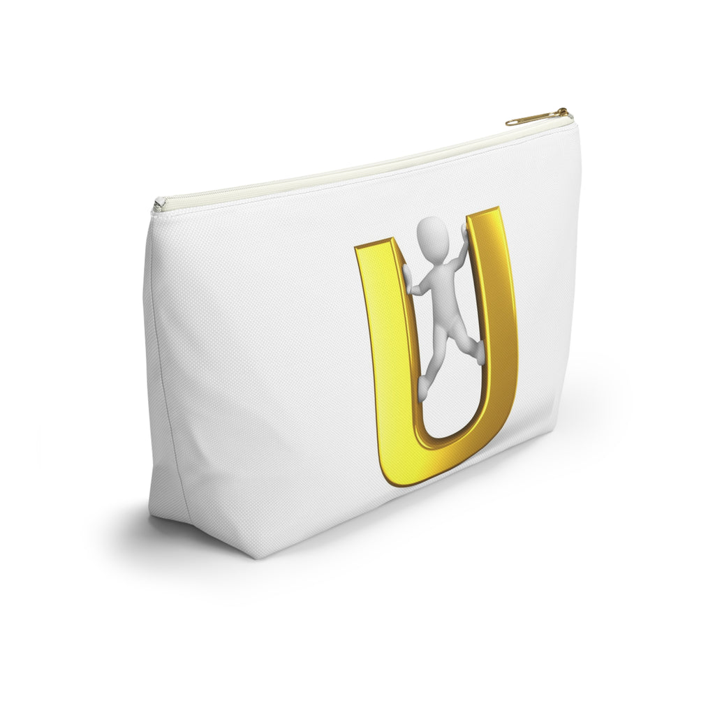Gold Letter U with Climber Accessory Pouch | T-Bottom Zip Pouch