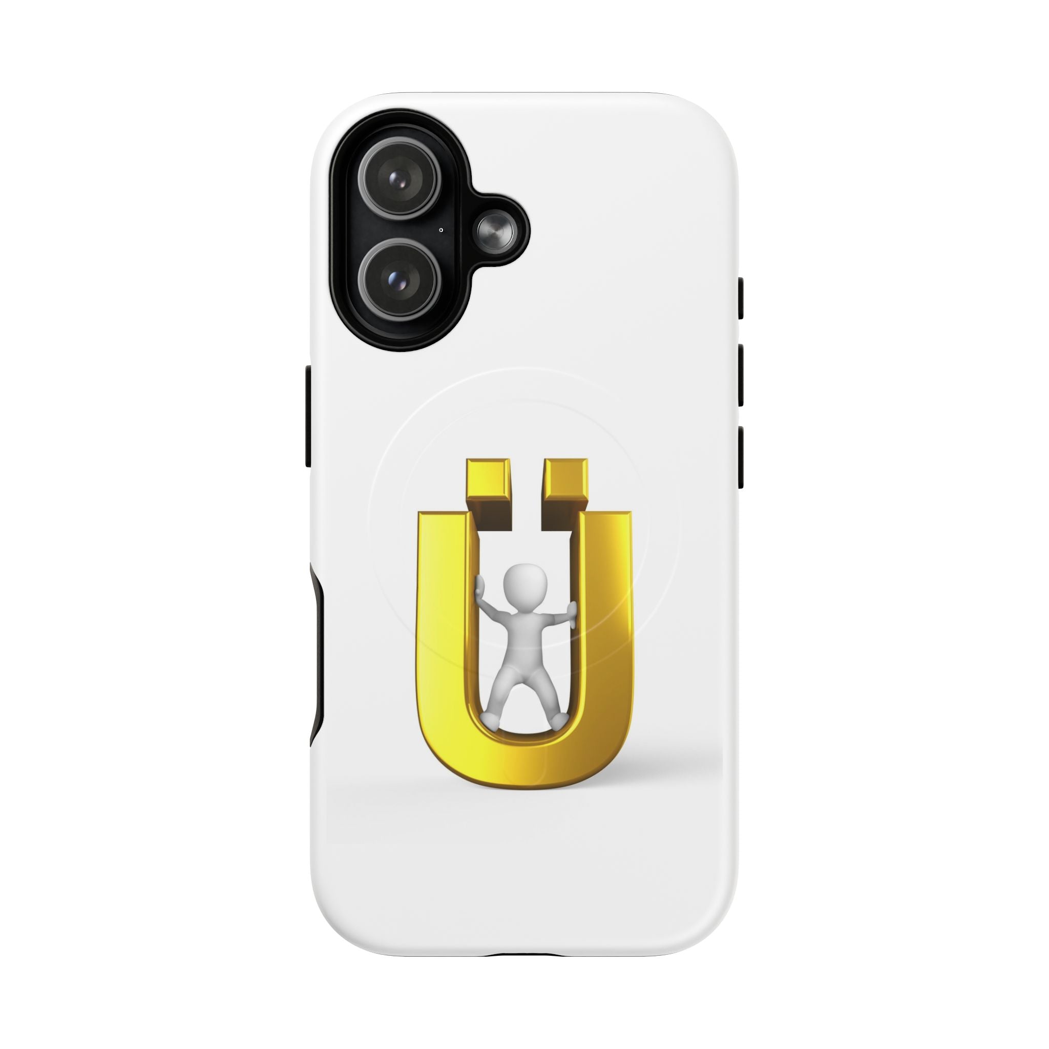 Coque de téléphone à logo lettre Ü dorée | Coque magnétique robuste