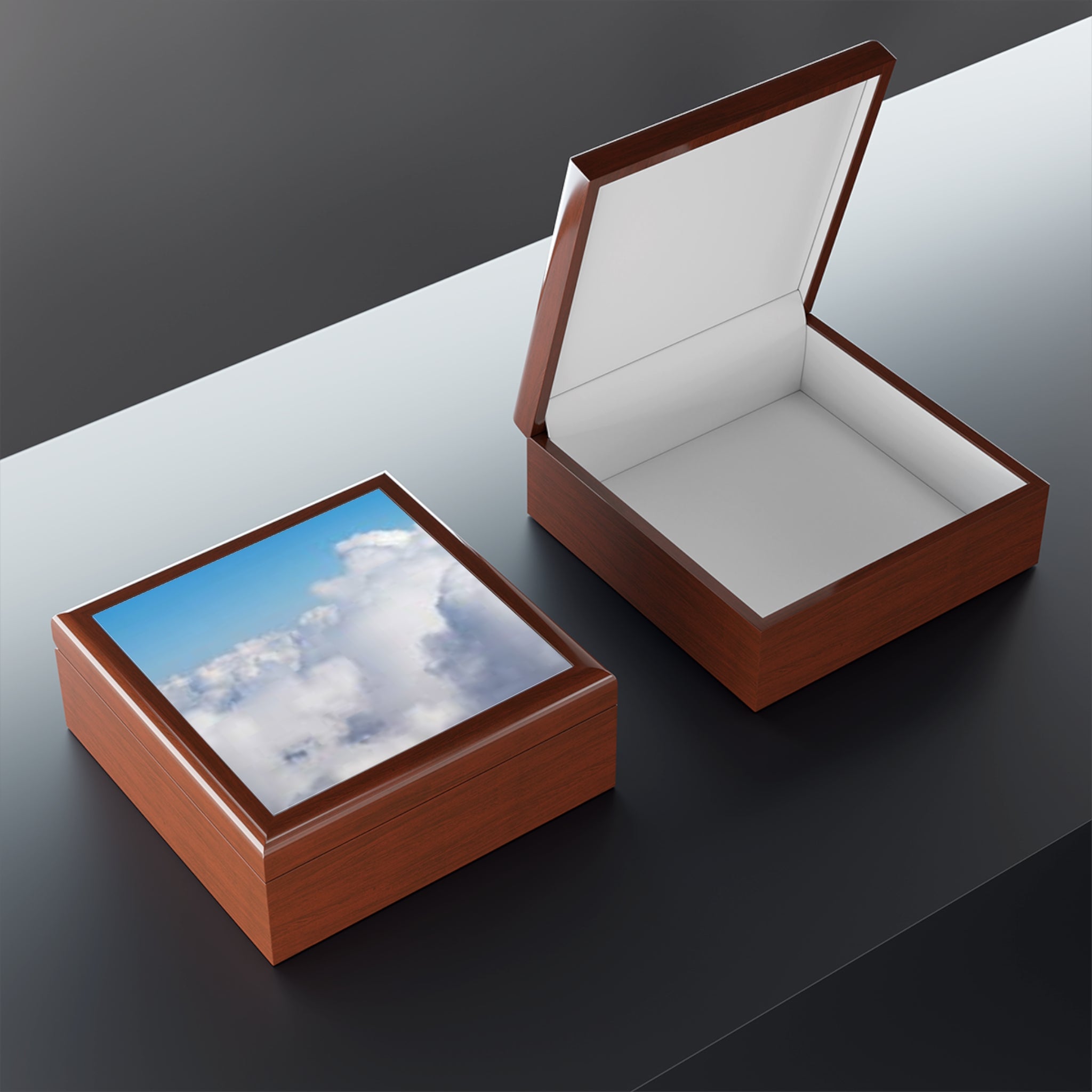Blue Sky Clouds Jewelry Box | Cloudscape Keepsake Box