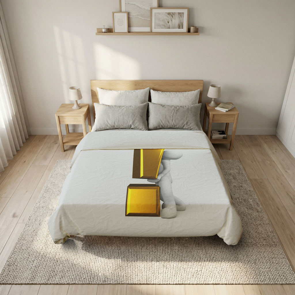 3D Exclamation Mark Duvet Cover | Minimalist Symbol Bedding