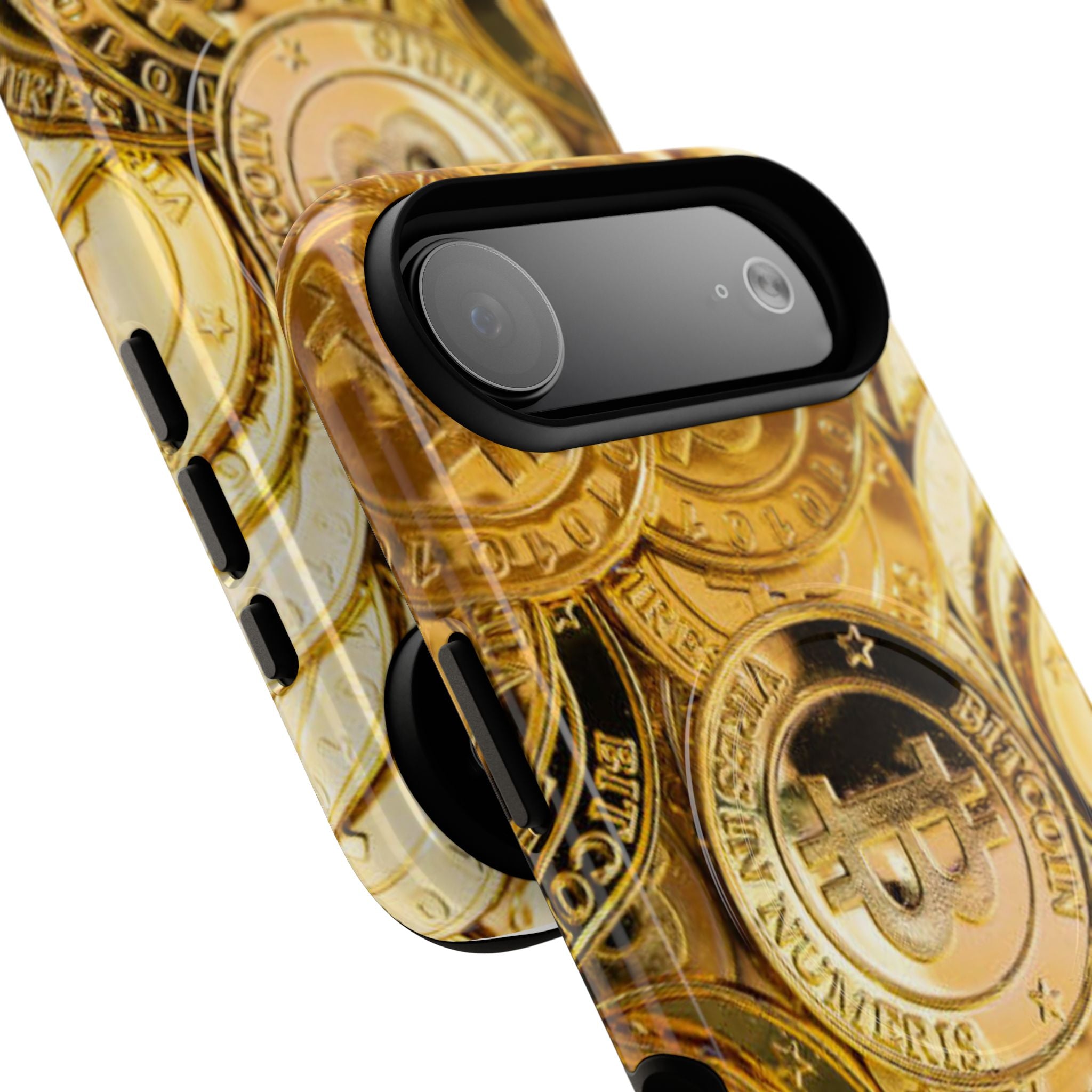 Gold Bitcoin Coins Phone Case | Tough Magnetic Case