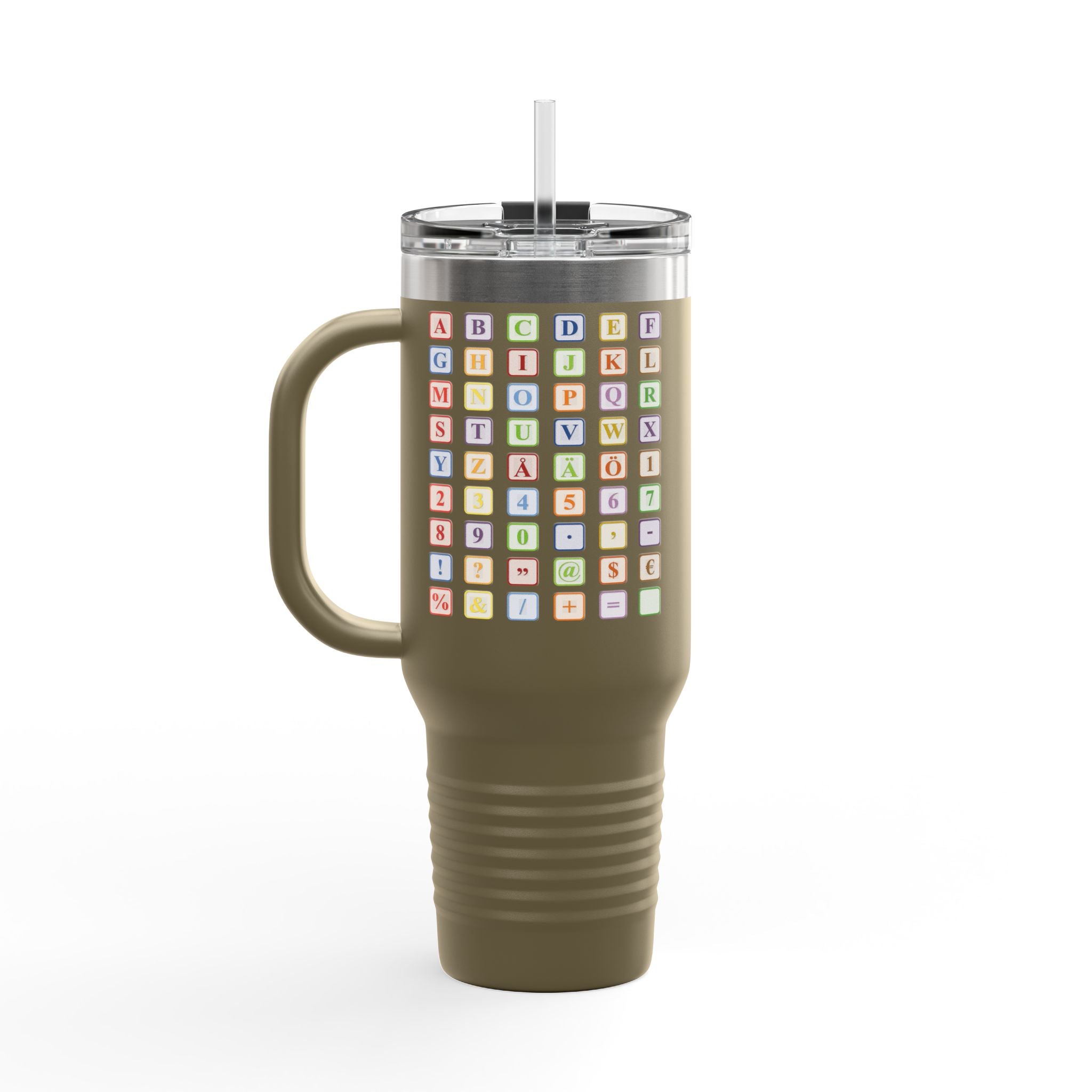 Pastel Baby Blocks Alphabet, Travel Mug