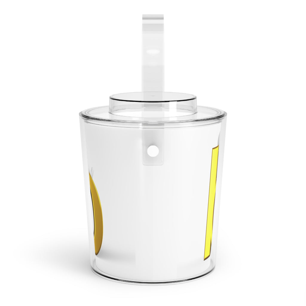 Gold Letter B Ice Bucket with Tongs | Monogram Bar Cooler