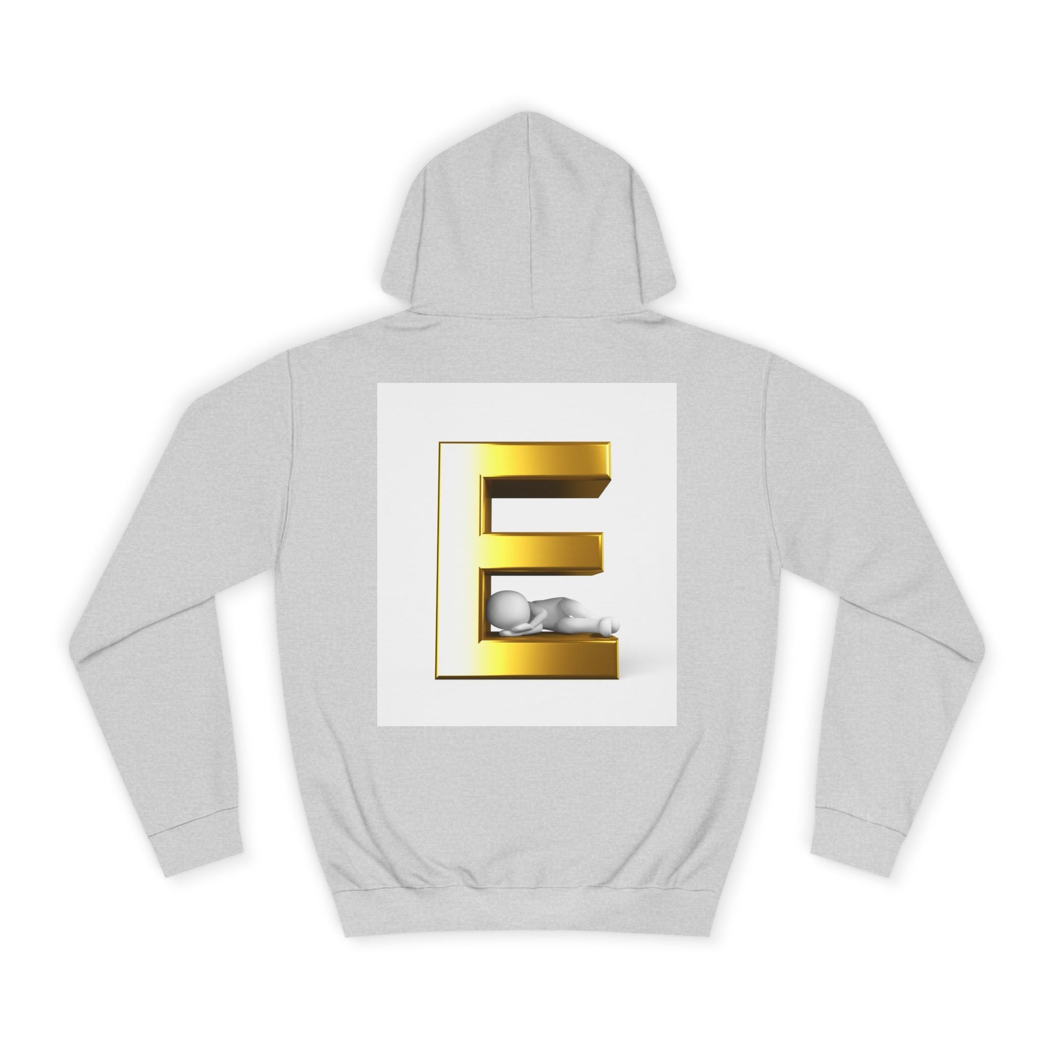 Gold 3D Letter E Hoodie | Monogram Initial Sweatshirt