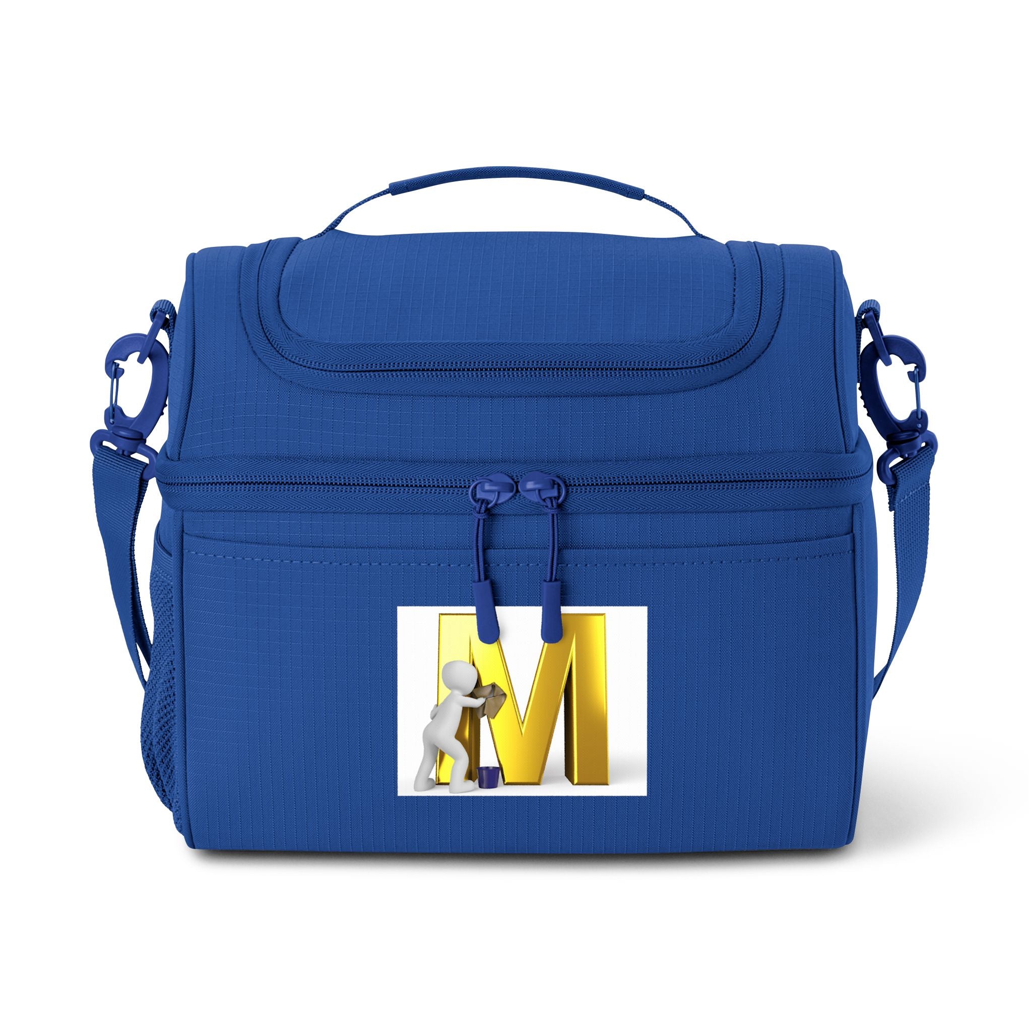 Gold Letter M Monogram Cooler Bag | Initial M Lunch Cooler