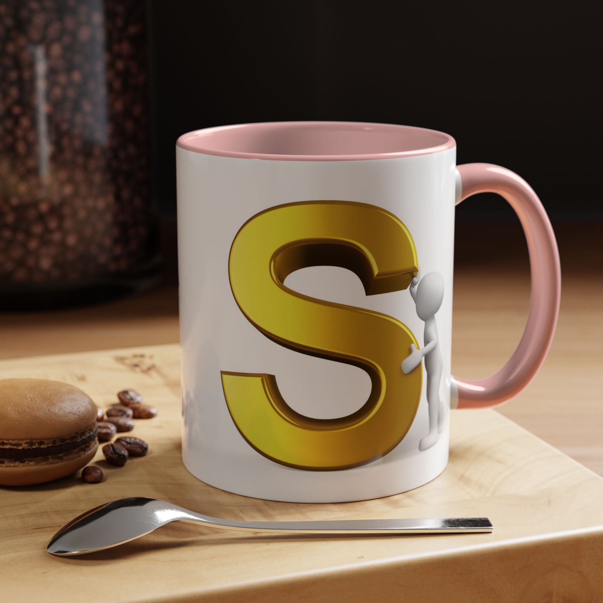 Gold Letter S Initial Mug | Accent Coffee Mug