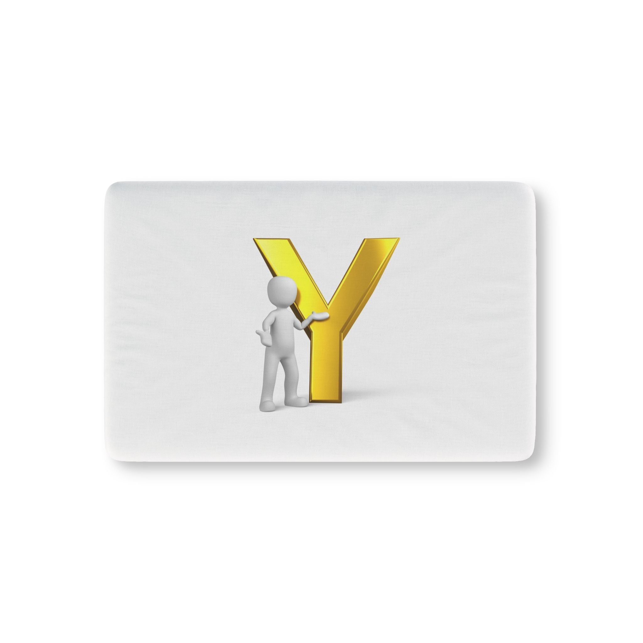 Gold Letter Y Monogram Baby Fitted Crib Sheet | Alphabet Nursery
