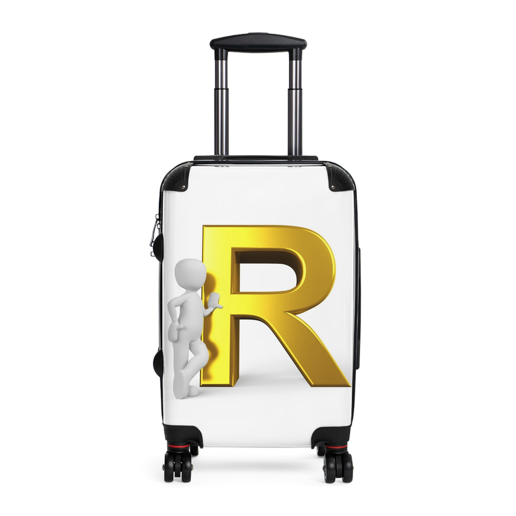 Gold Letter R Monogram Suitcase | Initial Luggage Cover