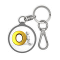 Gold letter O 3D Figure Keyring Tag | Round Metal Keychain