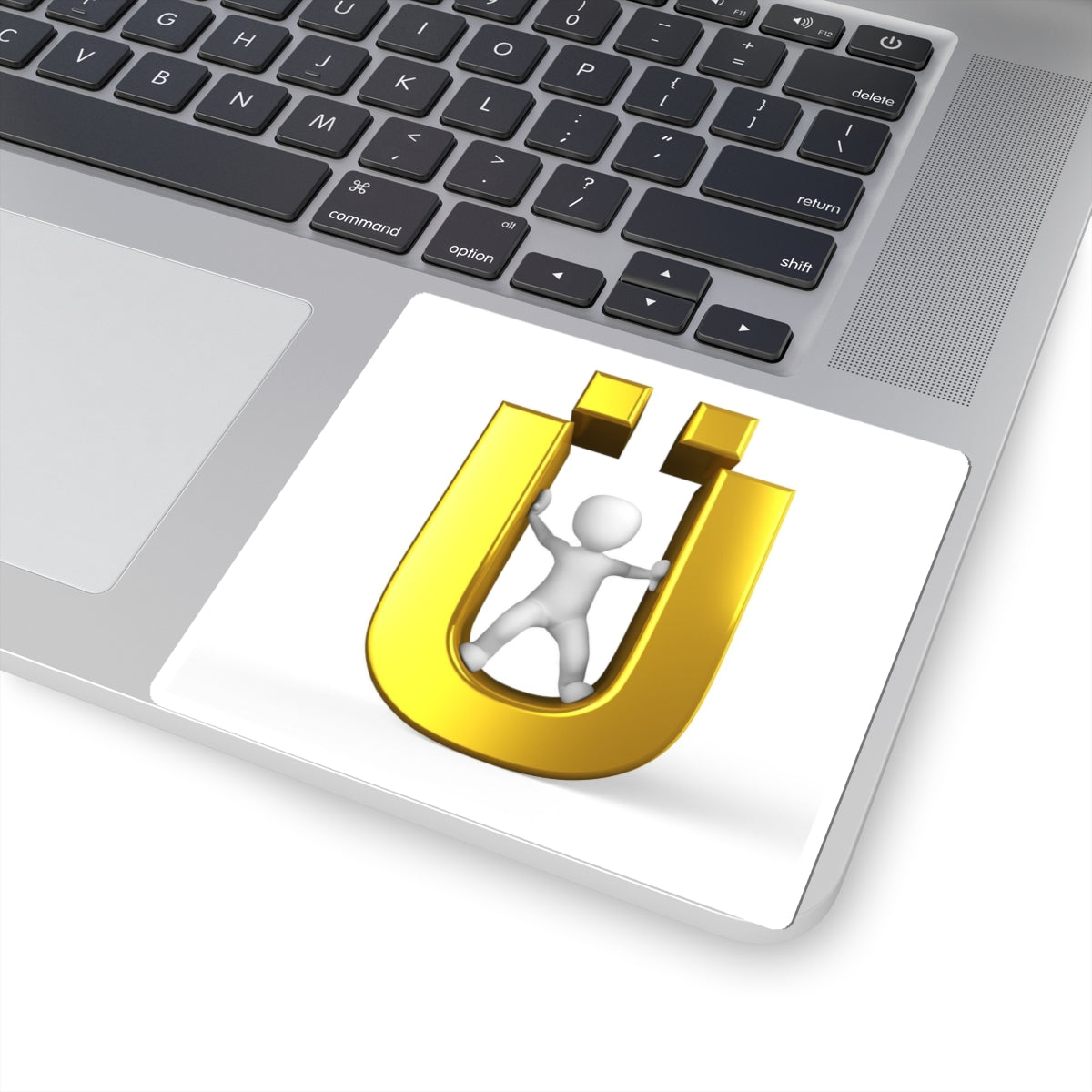 Gold Ü letter Design Kiss-Cut Stickers | Laptop Sticker, Vinyl Decal