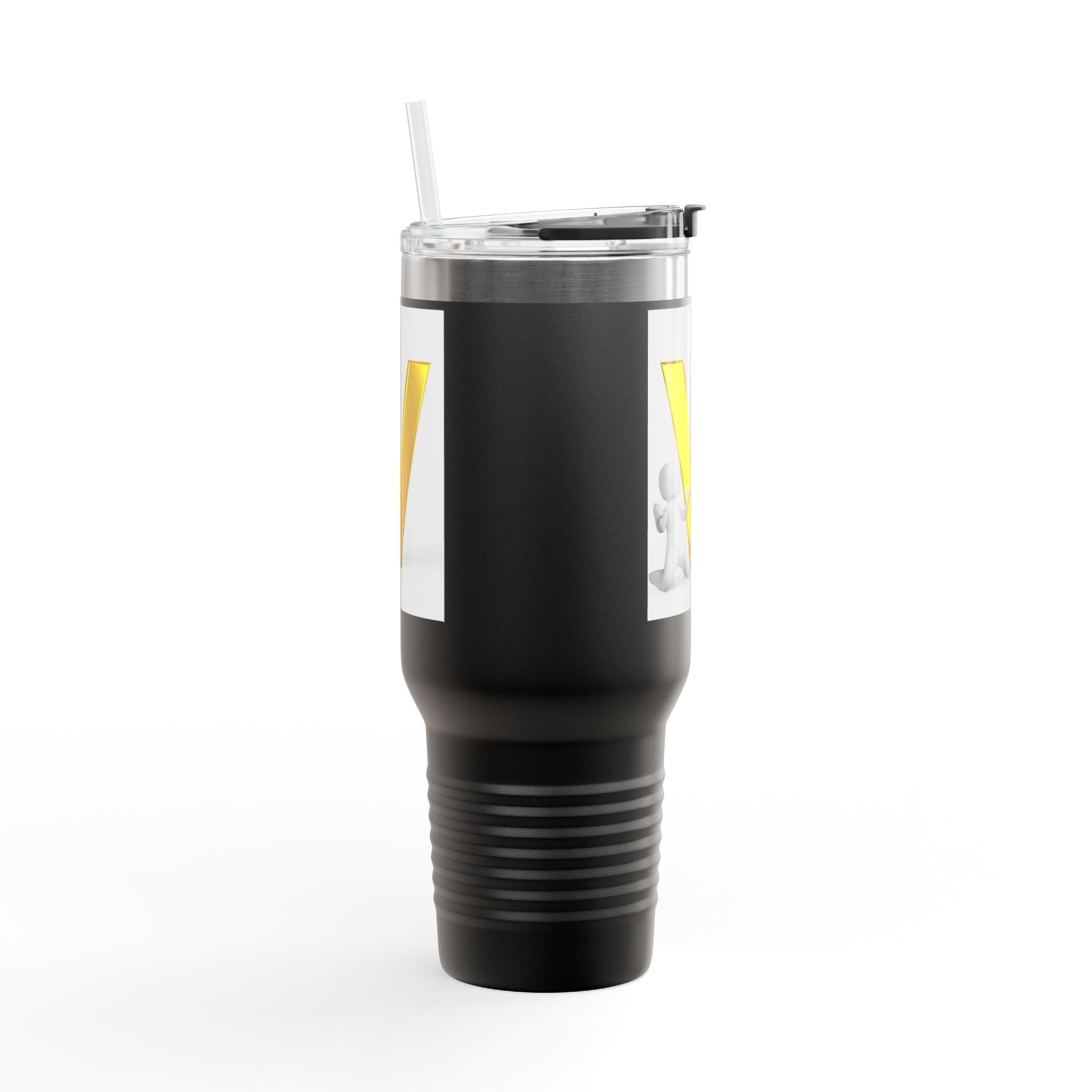 Mug de voyage isotherme 40 oz, avec lettre V en 3D